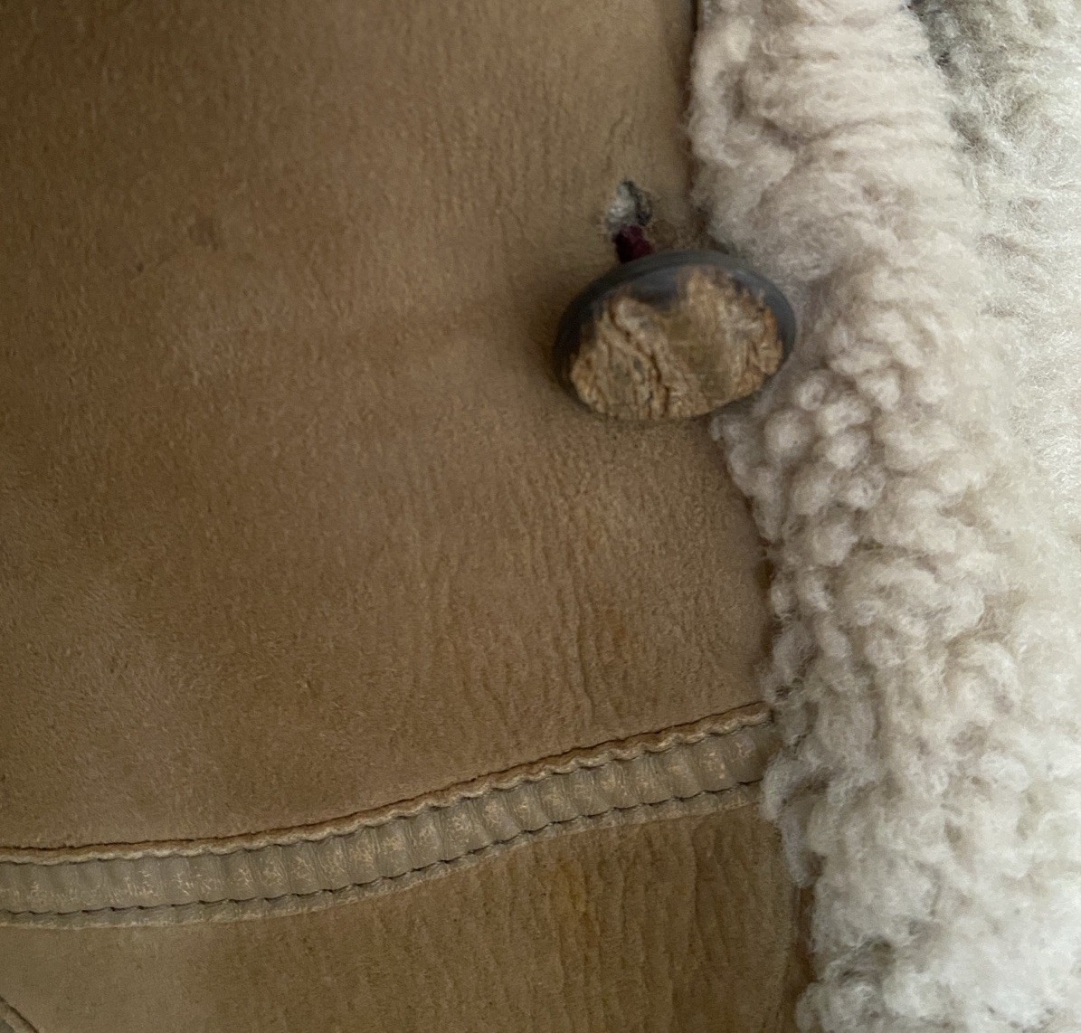 Vintage John Paterson UK Shearling Coat Real Lambskin 38 England Leather Women