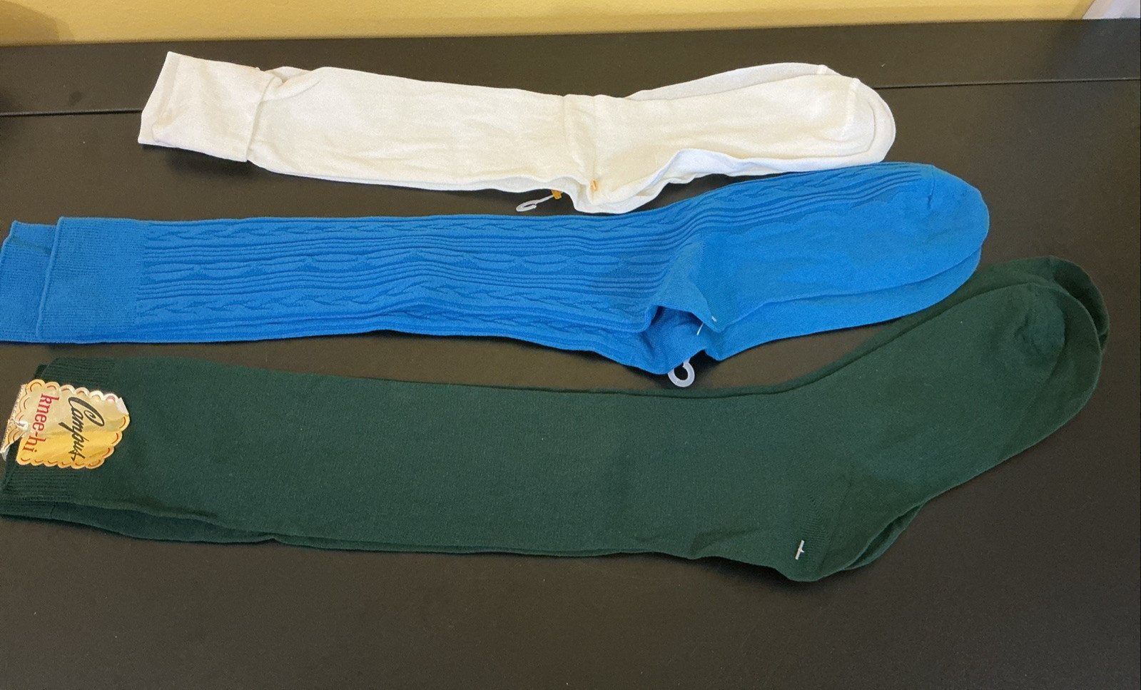 New Vintage Knee Highs Stretch Sox Nylon Socks 3Pairs Size 9-11