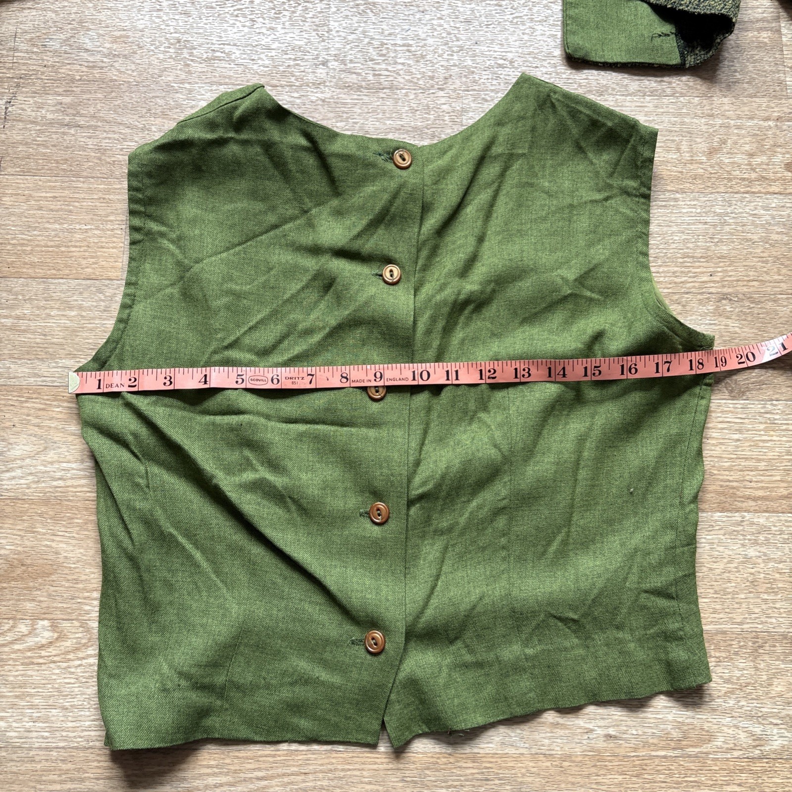 Vintage 1960’s Olive Green Tweed Long Straight Skirt 3 Piece Jacket Blouse M 60s