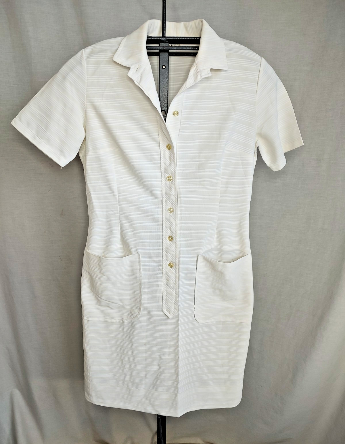 Vintage 1960s/1970s Glenbrooke White Nurse Dress Womens Sz Med? Medical Uniform