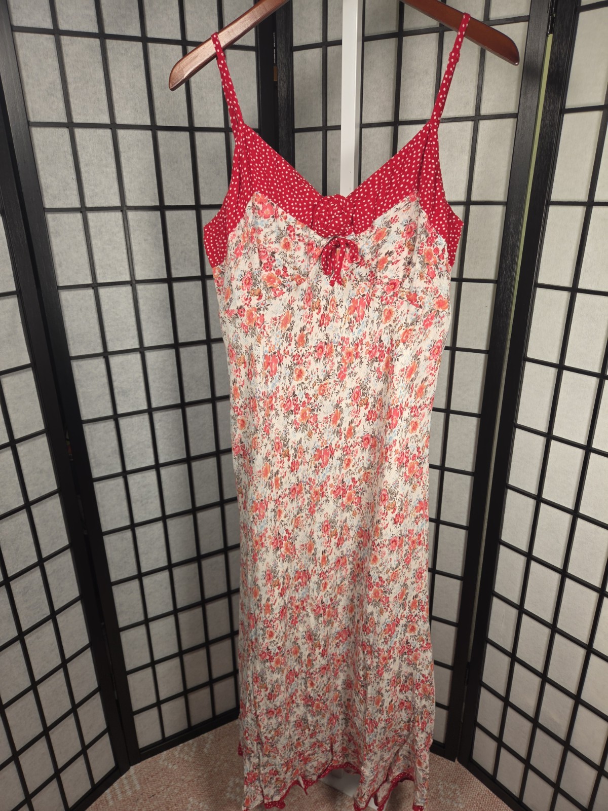 VTG Newport News Size 18 Slip PolkaDot Floral Retro Dress