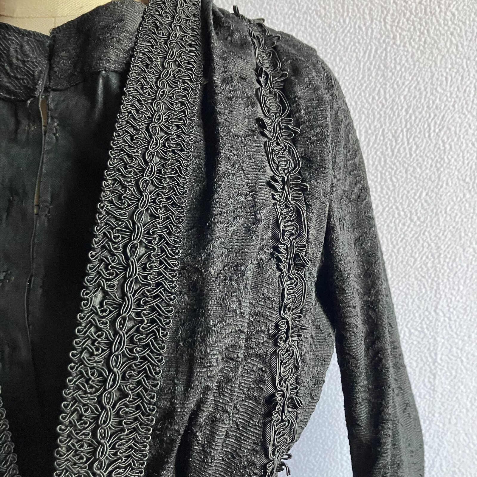 Antique Edwardian Black Wool Walking Suit XS/S