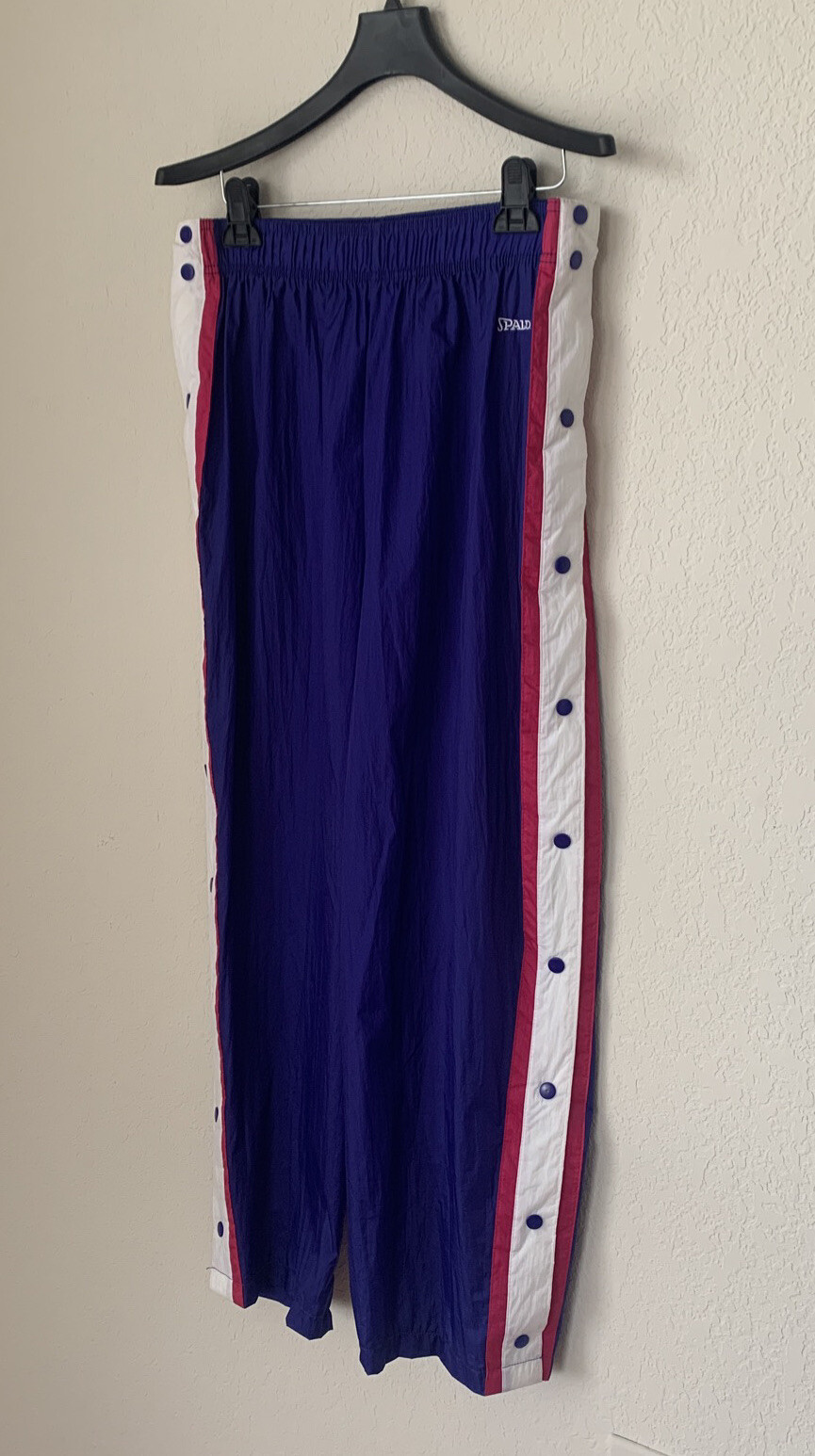 Spalding TEAR-AWAY PANTS Nylon Snap Purple Hot Pink X-Large Vintage 1980’s 90’s
