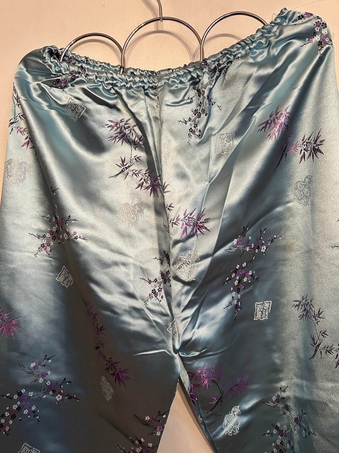 VTG Chinese EveningLoungewear Pajama Set Top & Matching Pants Size Medium 1950s