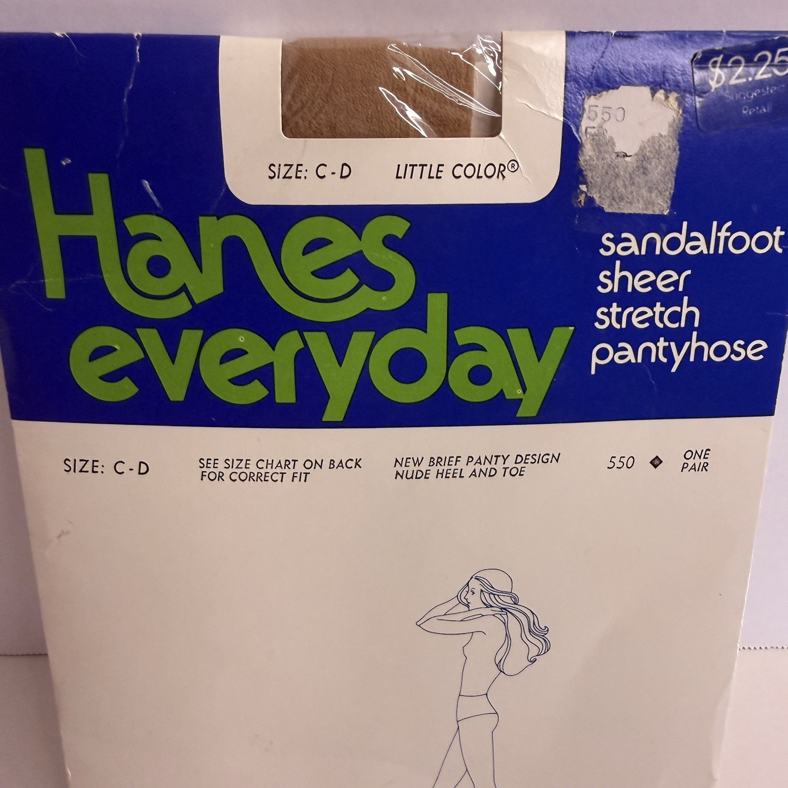 Vintage 1978 Hanes “Everyday” Pantyhose – Size C‑D – Little Color – NOS