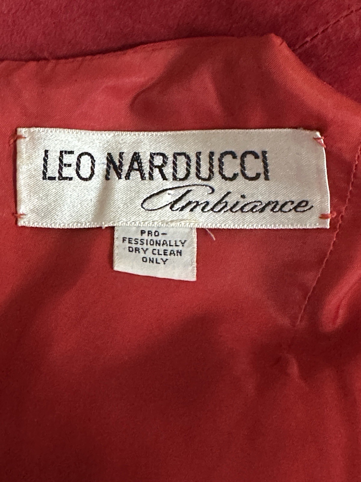 LEO NARDUCCI Ambiance Vtg Designer 1970s Red Holiday Maxi Dress Glamour Rare S/M