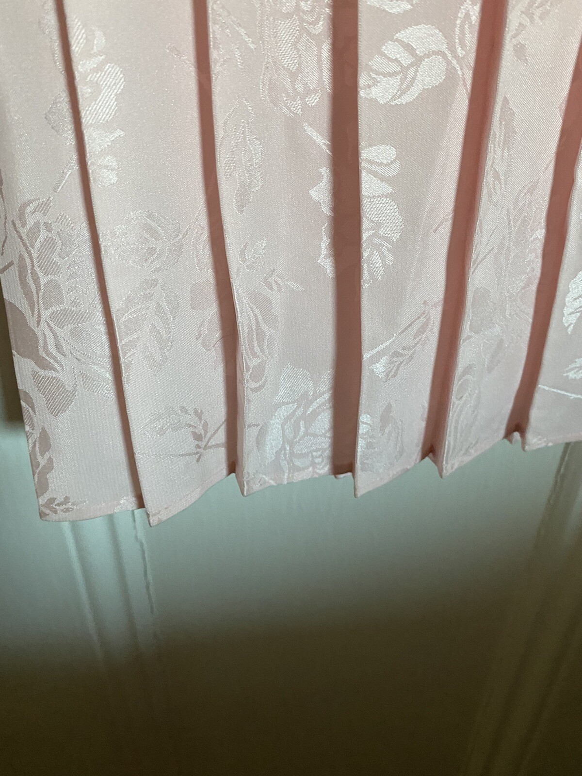 Vintage CC Courtenay Dress Pale Pink Lace Trim Pleats Maxi SZ 16 Wedding Church