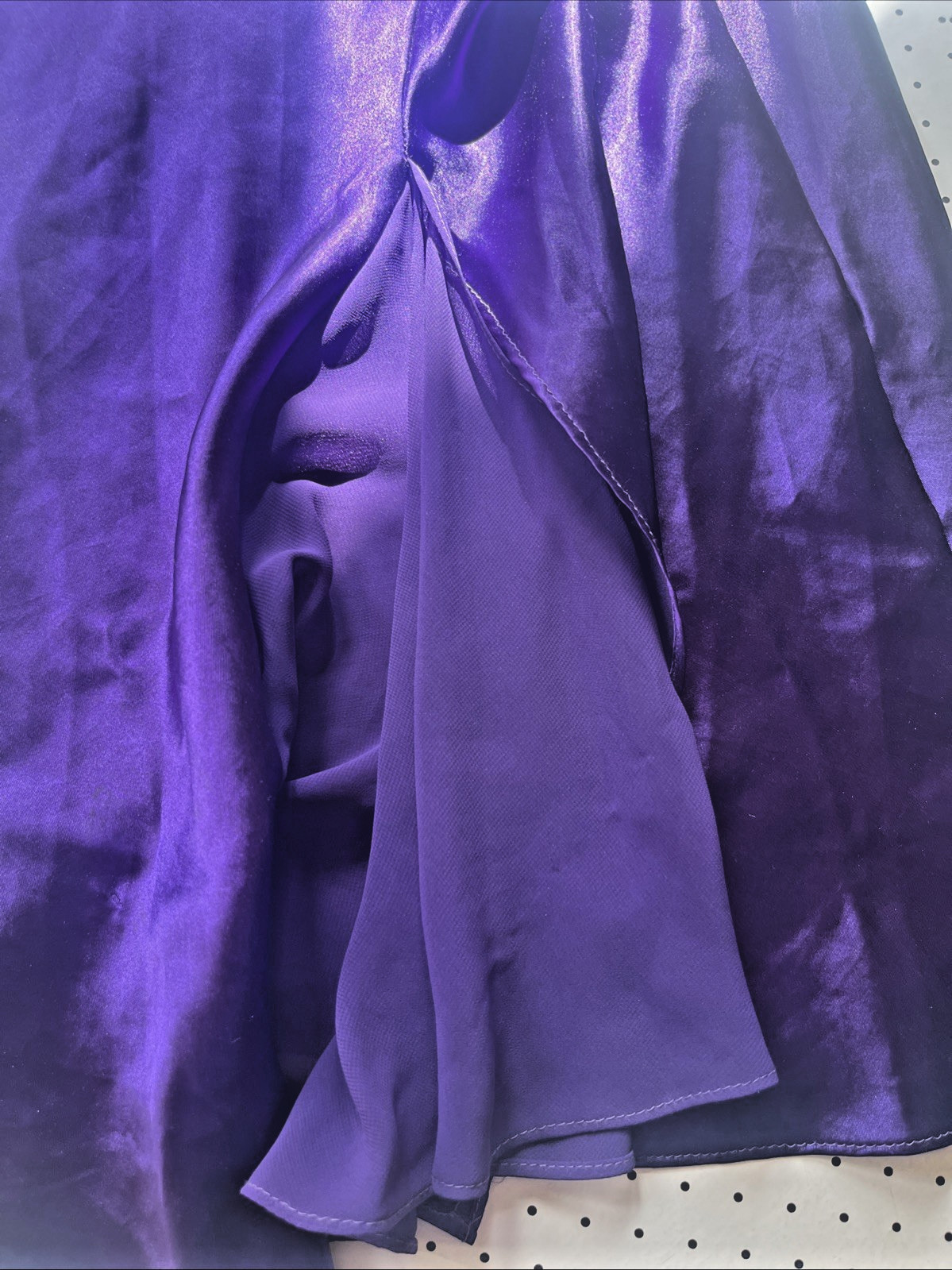 Val Mode Ivory Purple Polyester Slip Medium Vintage Floral Original