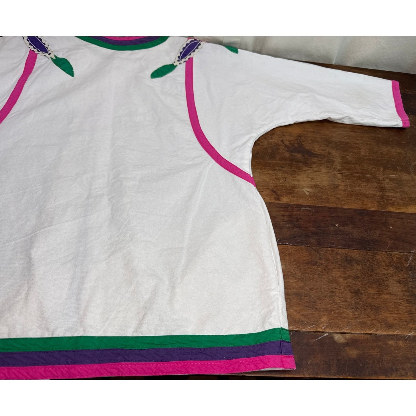 Diseños Delfis Telas Tlaquepaque Jalisco Vintage Mexico Embroidered Top Small