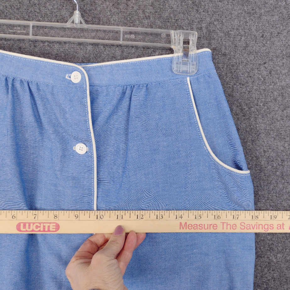 VTG RRRRuss Russ Togs Lightweight Cotton Blend Blue Blazer Skirt 2 Piece Set S