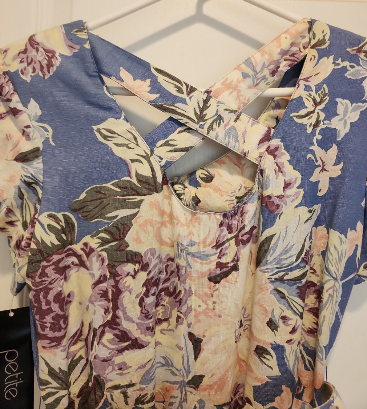 VTG NWT Womens P6 Sundress Tea Dress 80&rsquo;s Blue Floral Cottagecore Unworn USA