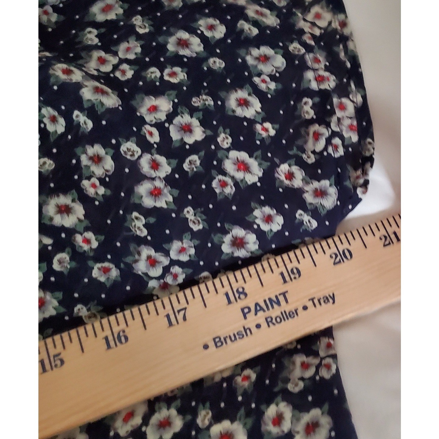 Vintage Prairie Dress Blue Floral Lace Collar Cottagecore Pearl Button 12
