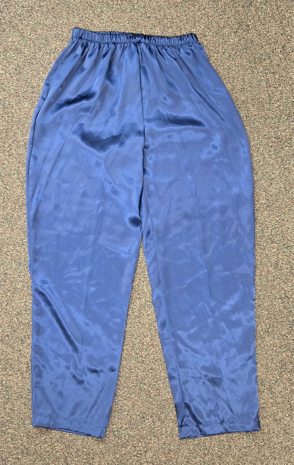 VTG 90s Unbranded Blue Silky Polyester Pajama Set w/ Sheer Top, Women&rsquo;s Size M
