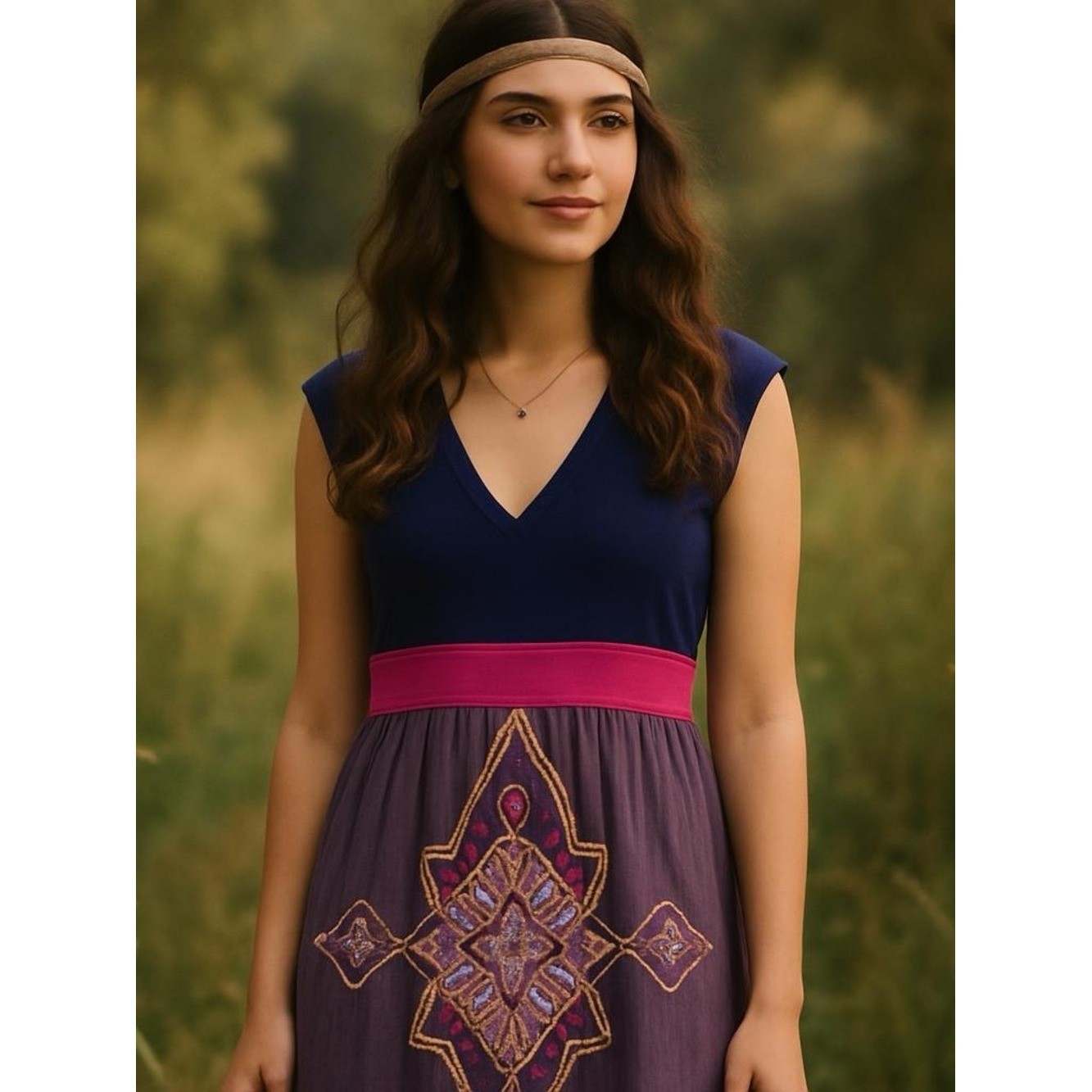 Flying Tomato Anthropologie Eastern Indian Floral Dress Size L