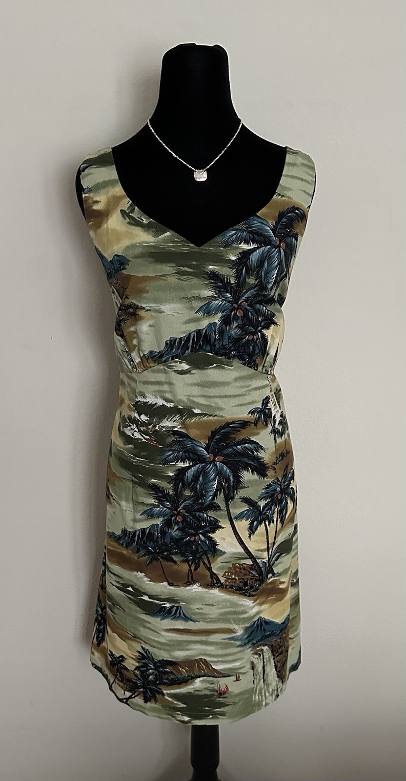 Vintage 90’sHilo Hattie Hawaiian Dress Size 20 A-Line Cotton Scenic Print Hawaii
