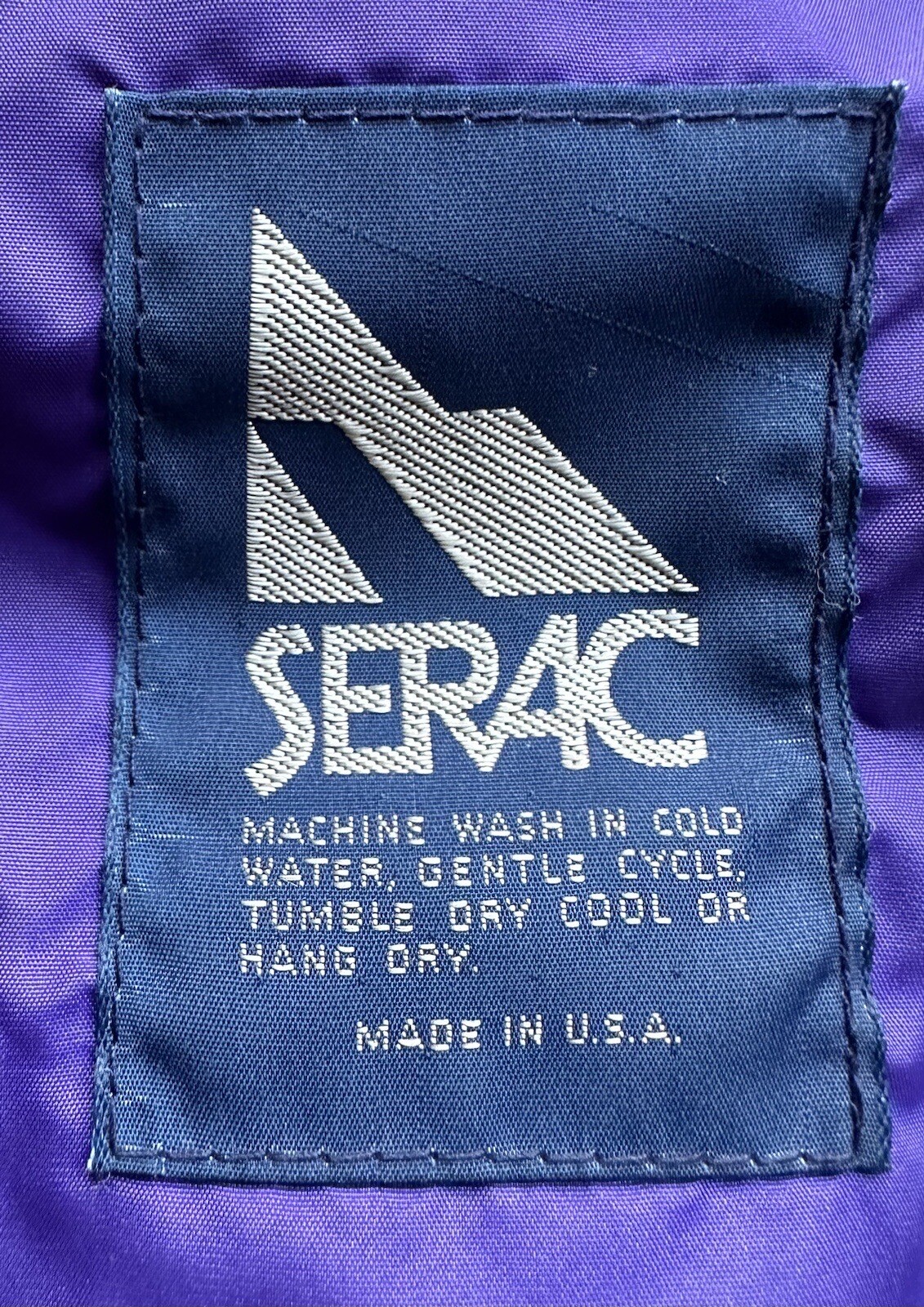 Vintage Serac Thinsulate Lined Neon Purple Color Block Nylon Ski Jacket Size 8