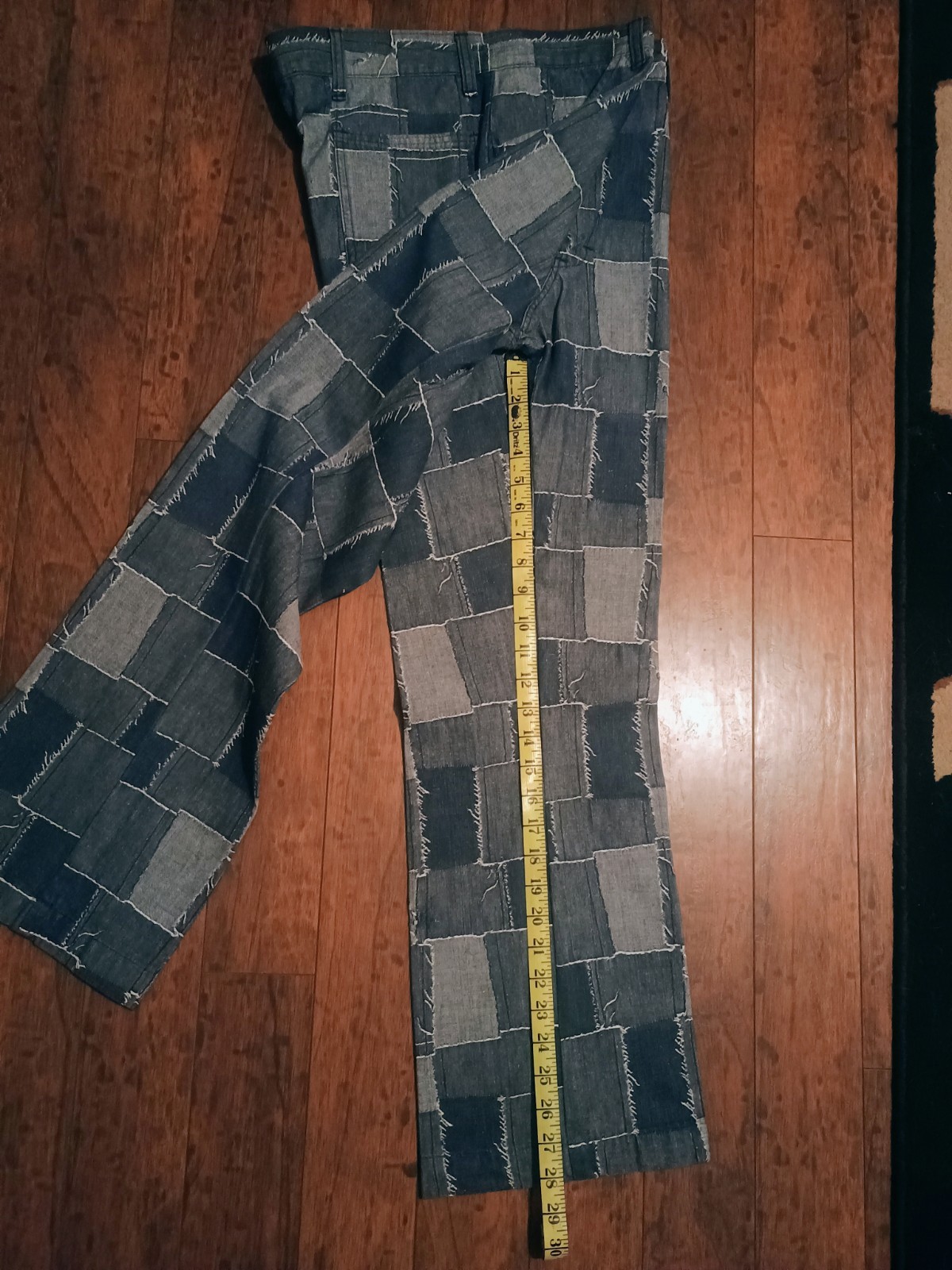 70s Hippie Vintage Rapper Jeans Patchwork Denim