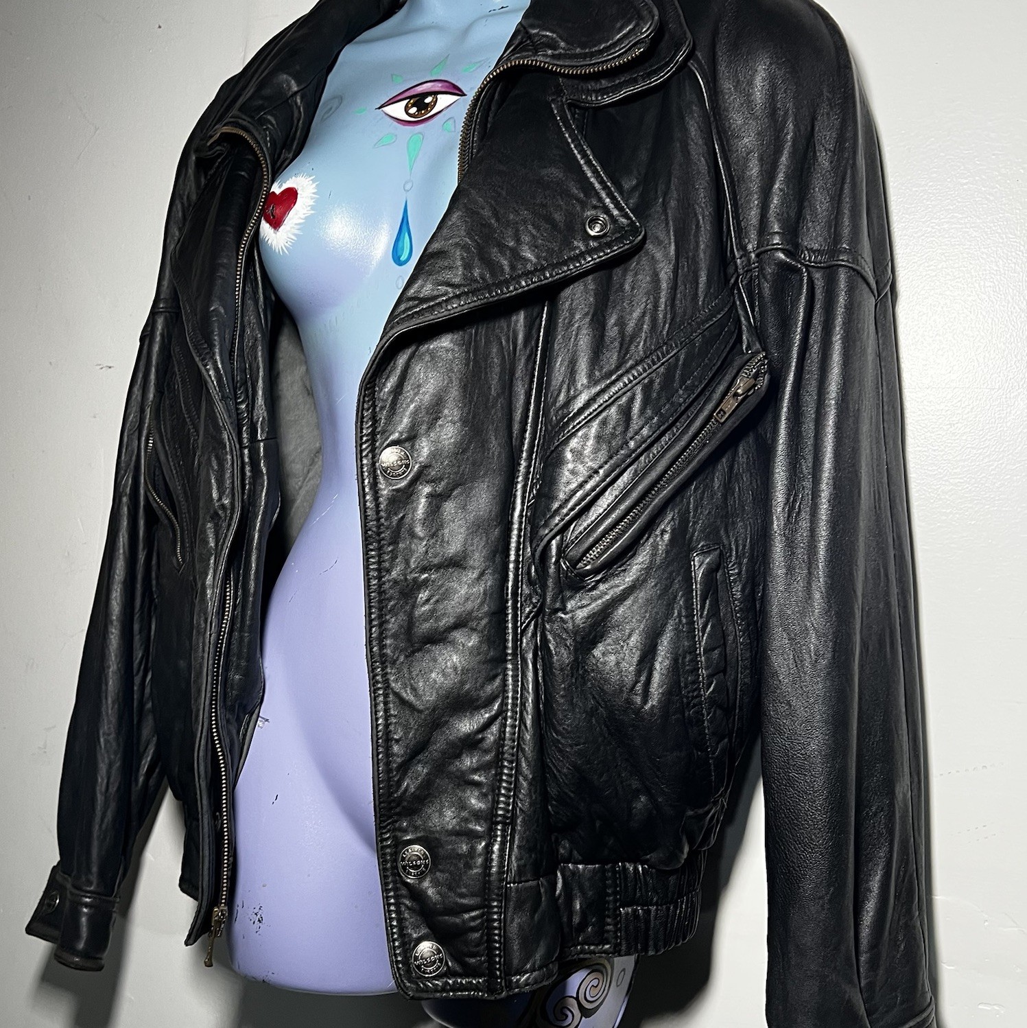 Wilsons Jacket Women Size Small Leather Motorcycle Biker Punk Moto Read Disc