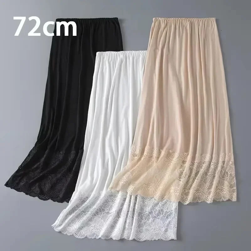 3 Lengths Basic Underskirt Modal Female Half Length Skirt Lace Slip Innerwear.