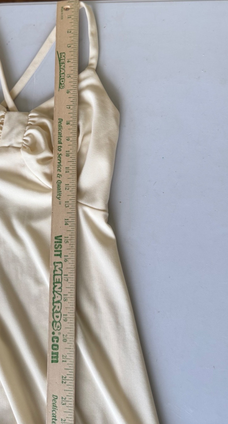 Vtg 70s Disco Prom Maxi Dress XS Party Sleeveless Stretch Zip Montgomery Ward