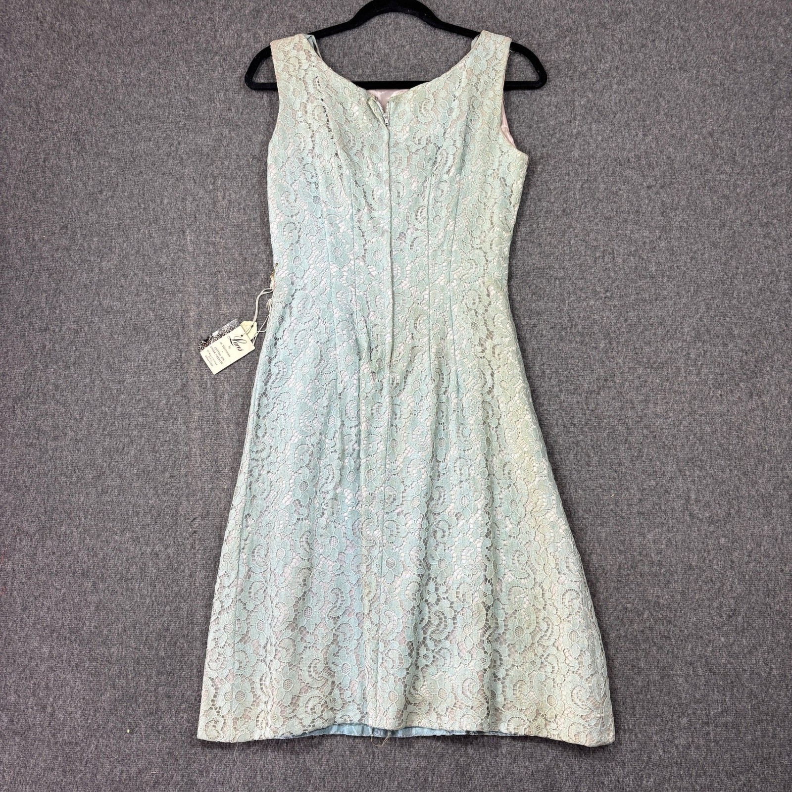 VTG Laces by M. Silverman Mint Green Lace Bow Cocktail Dress NWT Size 13 50s 60s