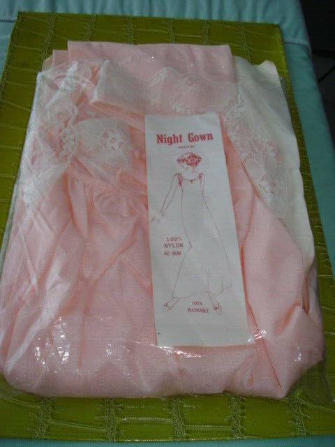 Vintage 60s Jamaica Rose Orange Maxi Night Gown – Size 6M – NEW