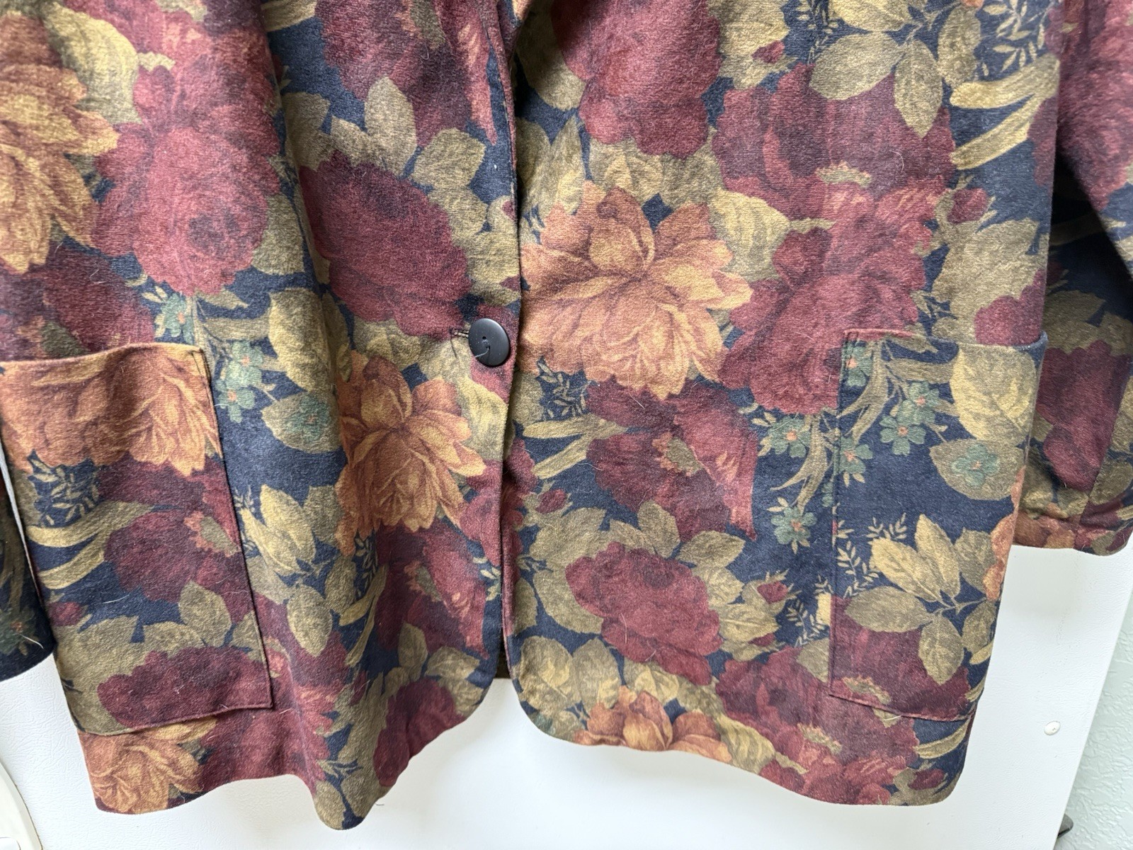 Joanna Plus Vintage Fall Colors Long Blazer One Button Size 22 Pre-Owned Good