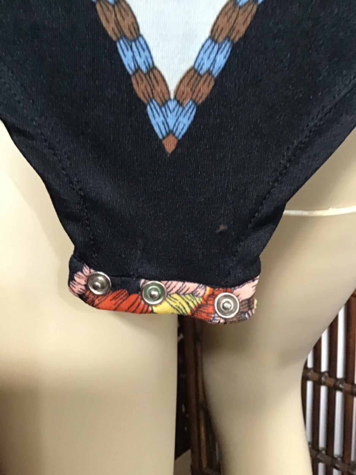 Vintage 1970s Mod Bodysuit Versace Style Print