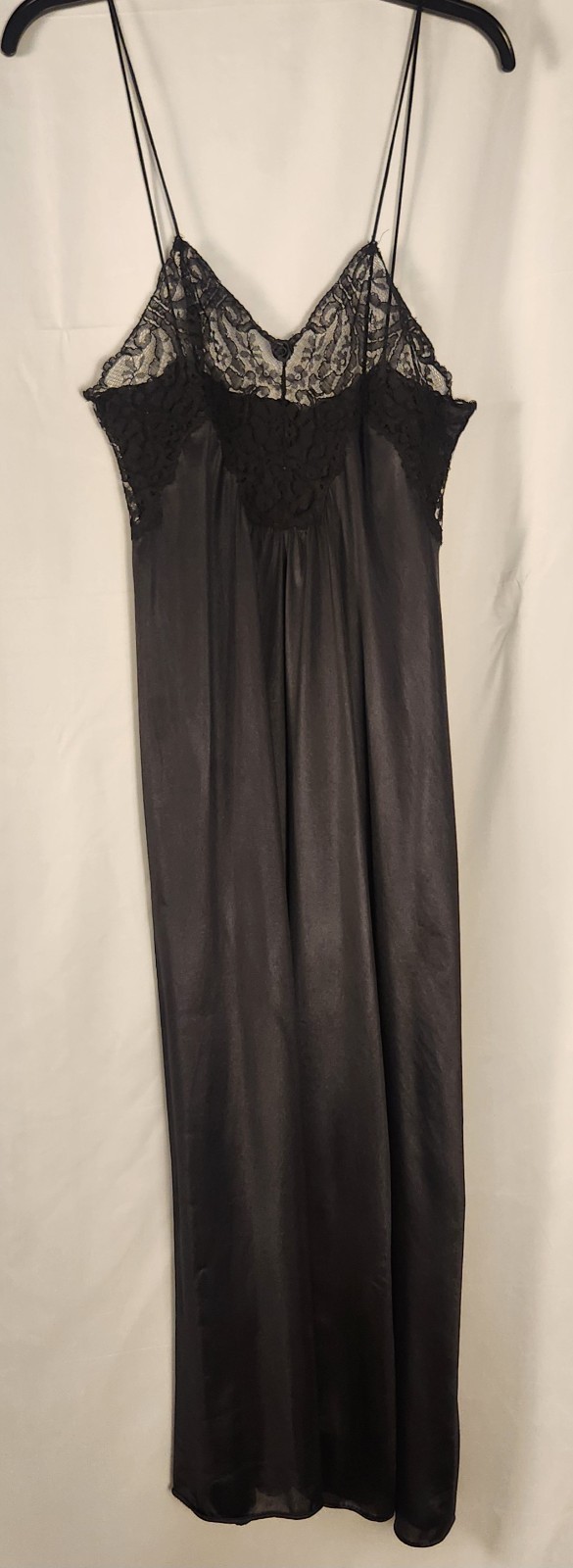 Vintage Black JC Penny Maxi Gown/Slipdress Lace Bust Whimsygoth/Indie/Classic M