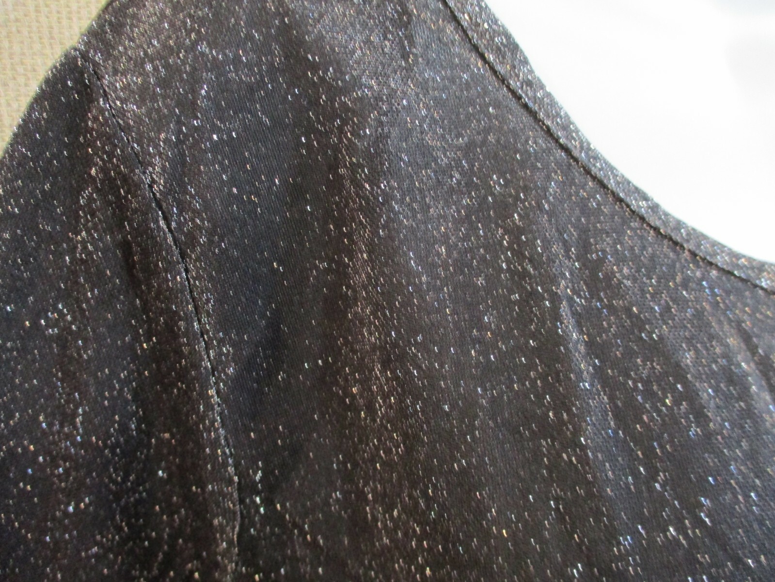 VTG California Concepts Top Plus Size 3X Black & Silver Metallic Sparkly Sheer E