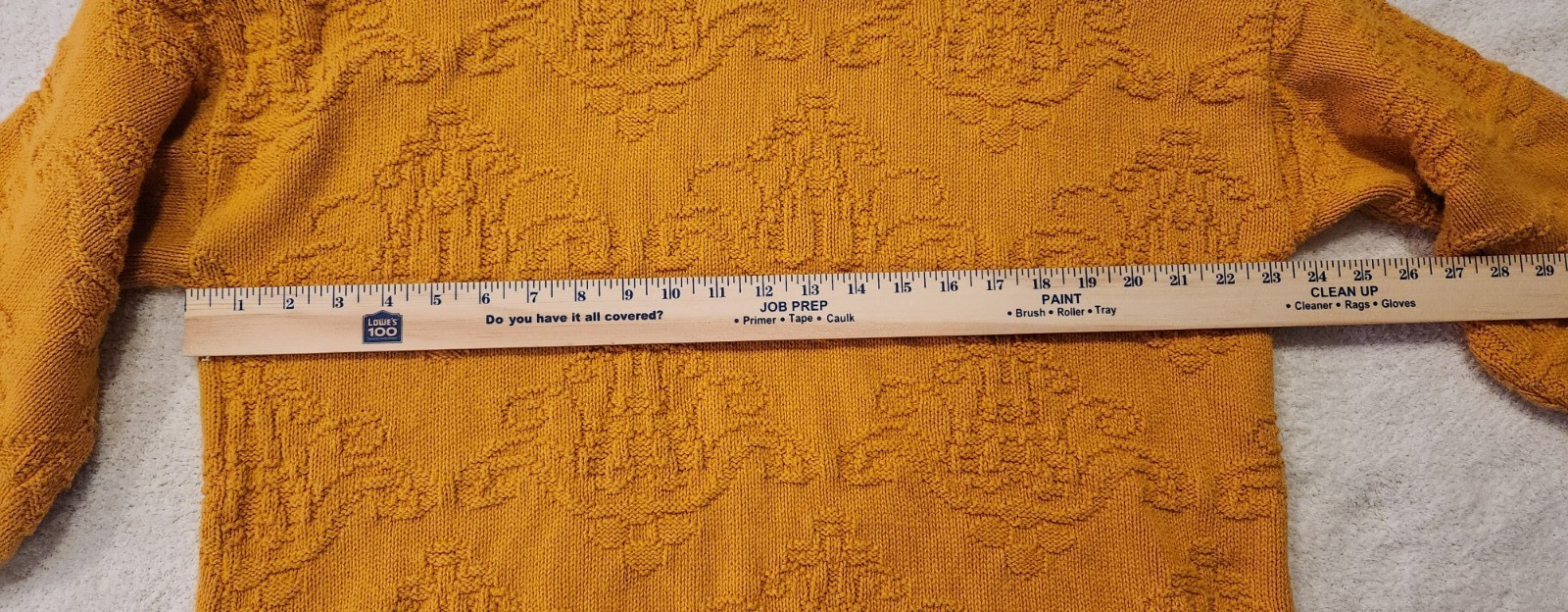 Vtg United States Sweaters 100% Cotton Knit Pullover Large Yellow Gold Chunky OS