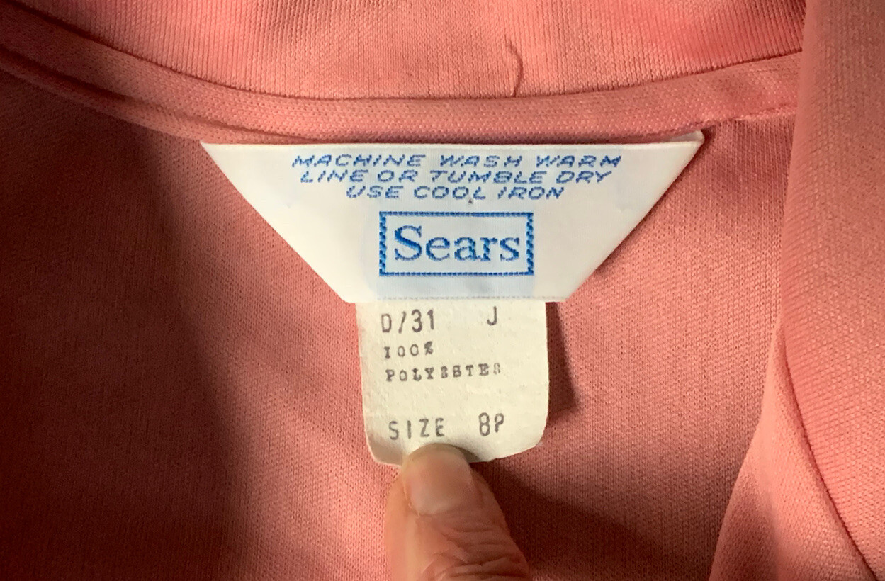 VINTAGE SEARS POLYESTER COTTON CANDY PINK WOMEN’S DRESS SIZE 8P