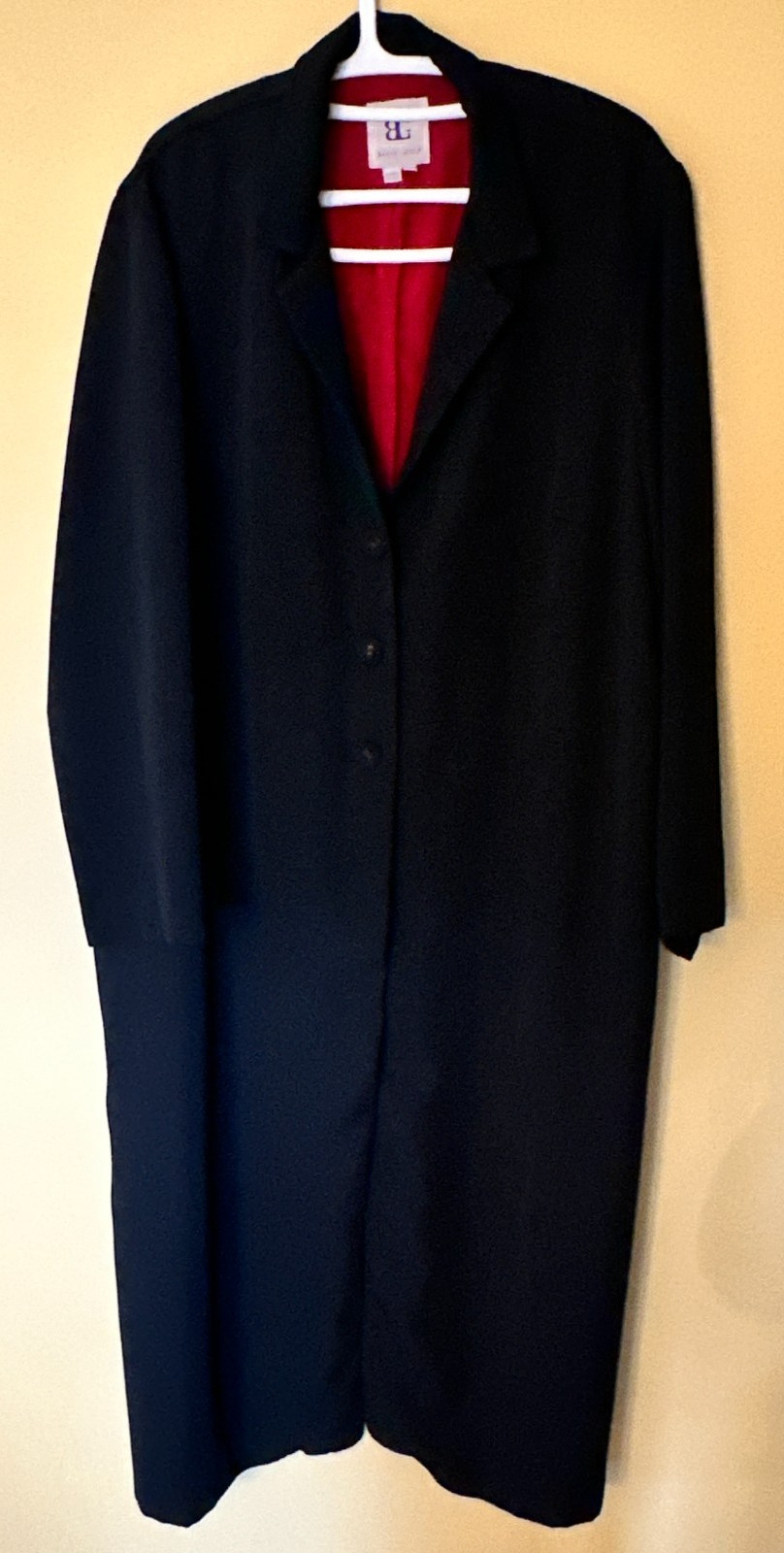 Bahari Group Fully Lined Duster Jacket Women 24W 3XL Black Poly Blend