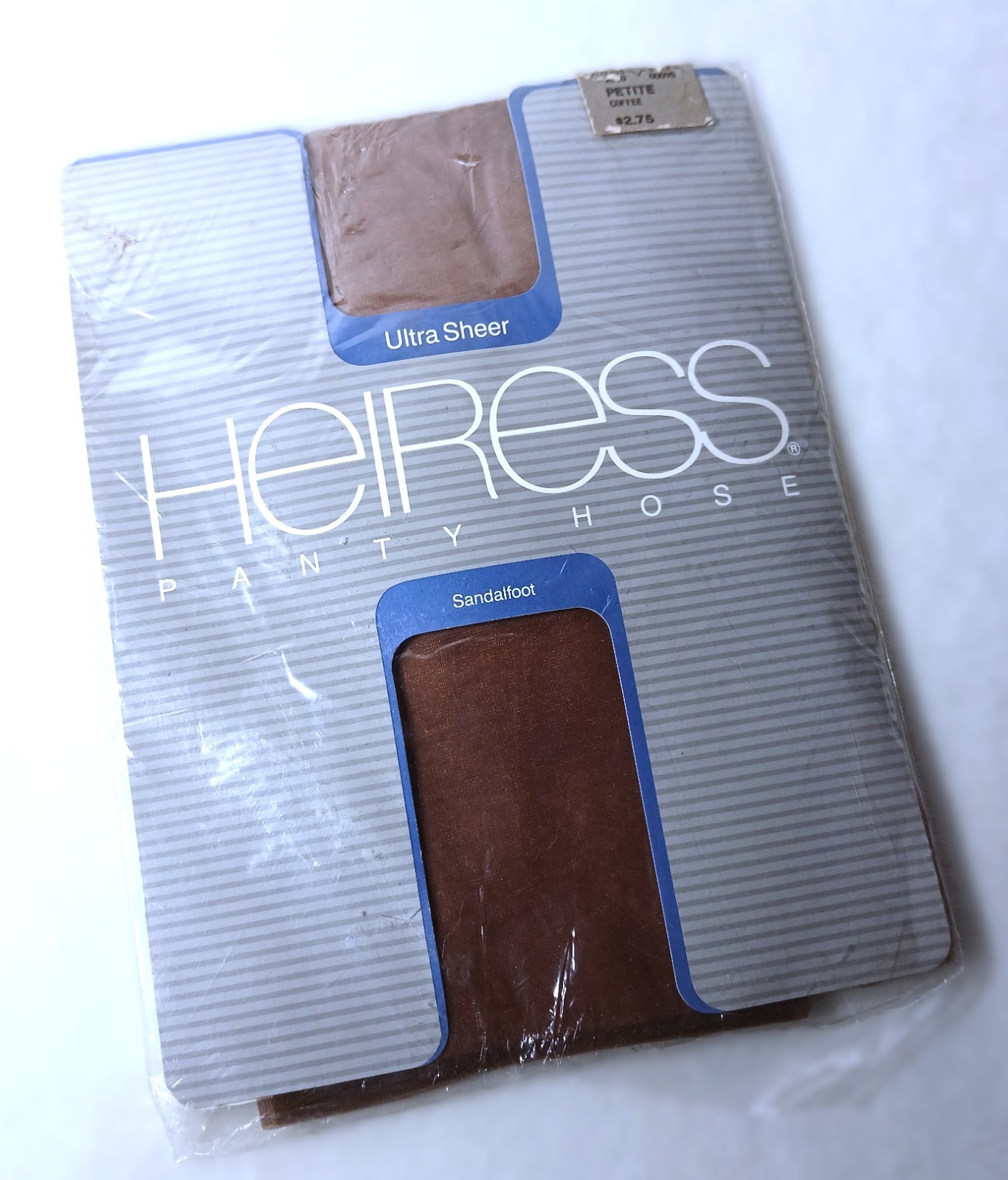 Vintage HEIRESS Pantyhose Petite Coffee Ultra Sheer Sandalfoot NRFP