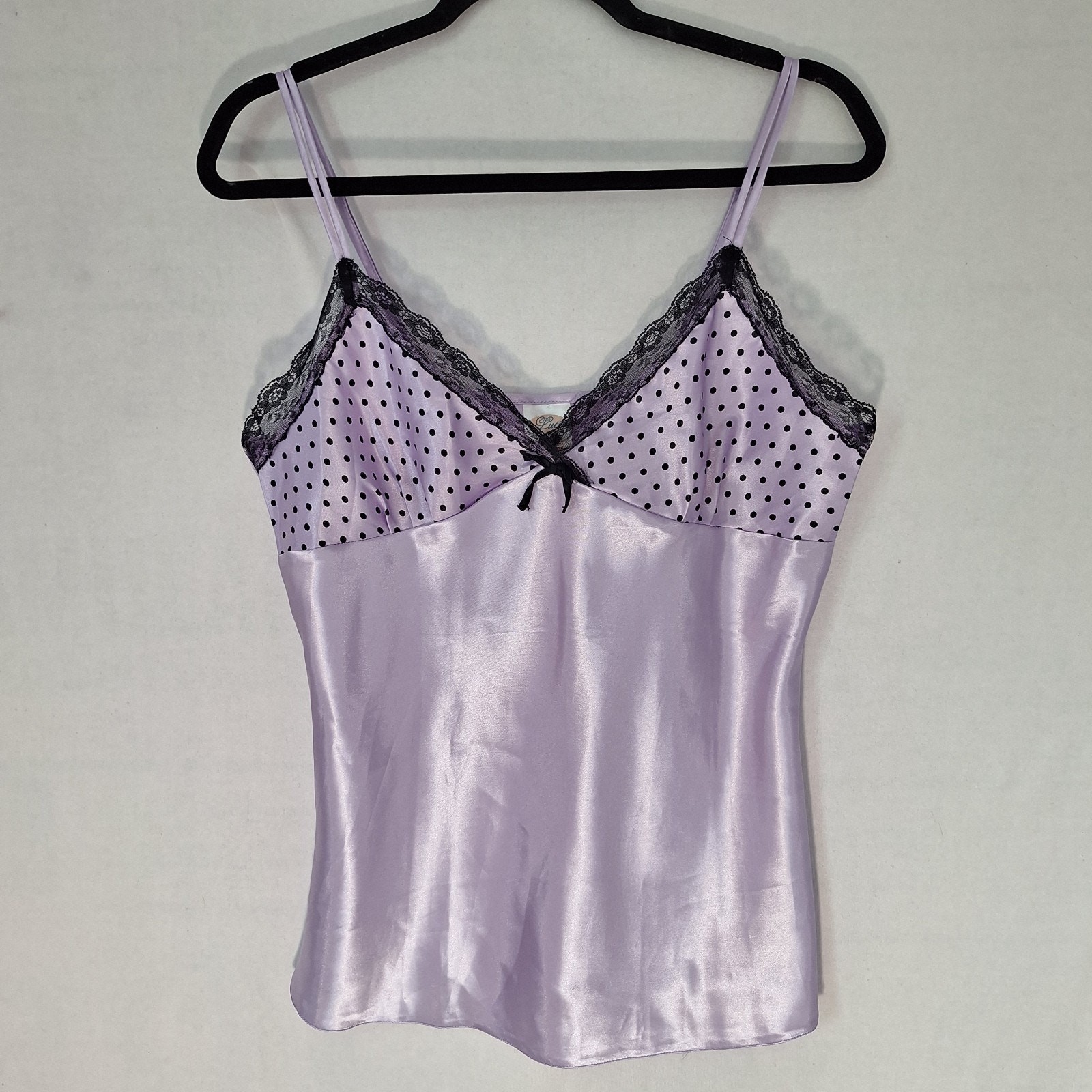 Vintage 90&rsquo;s Lucie Camisole Lavender Slip Top Size 12 Med Silky Coquette Lace