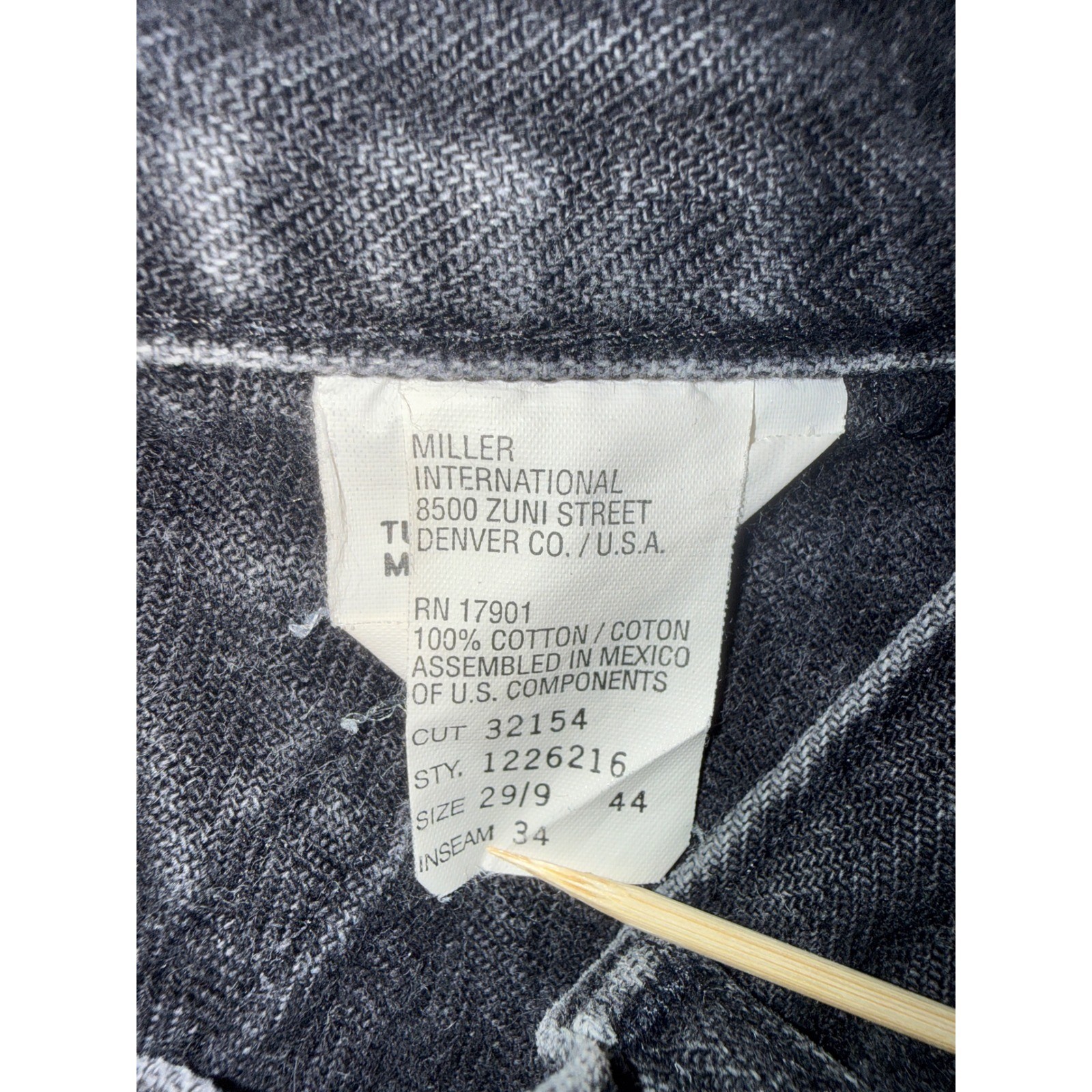 Vintage Rockies High Waisted Button Fly Black Western Jeans 29/9 1226216