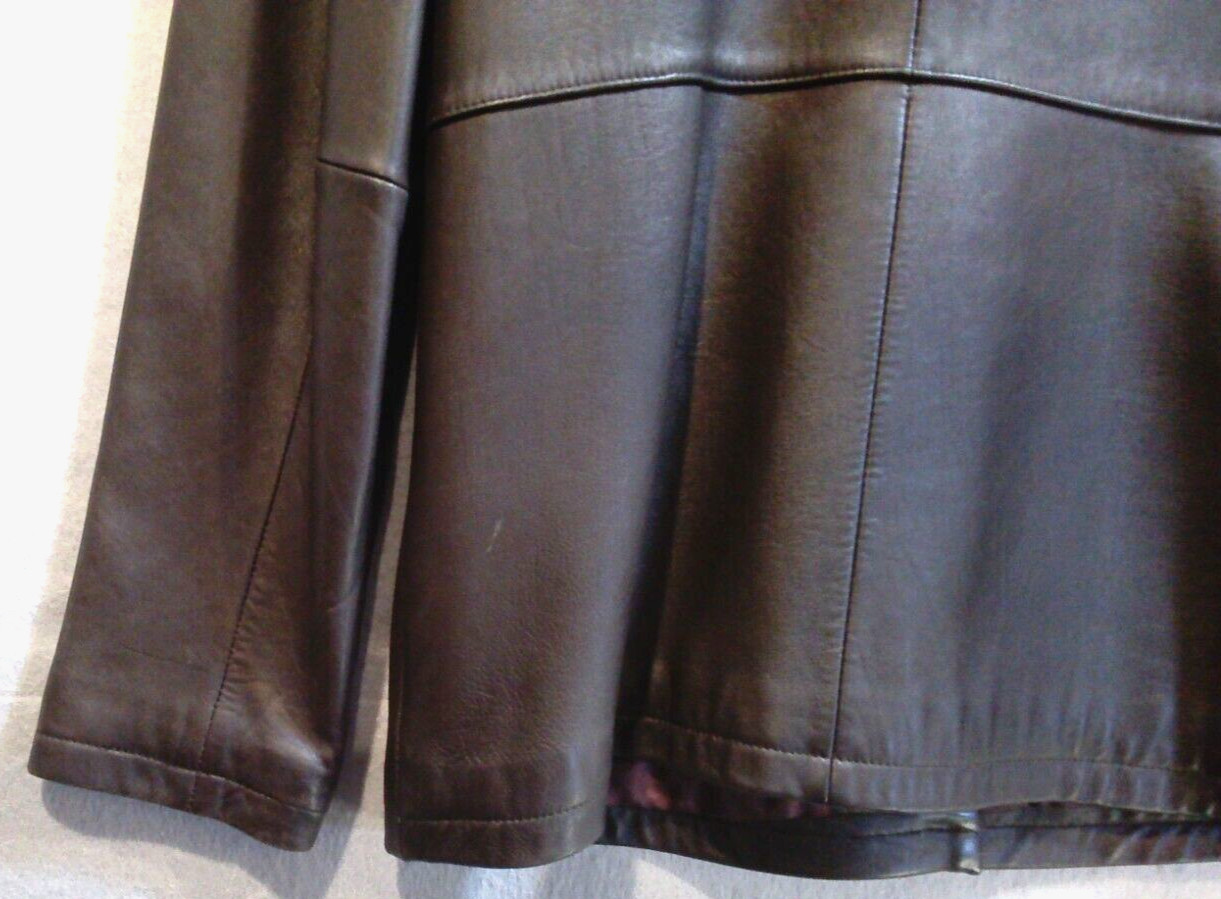 Vtg Adler Authentic Lamb Skin Soft Leather Jacket Womans Lined Coat Brown Sz L
