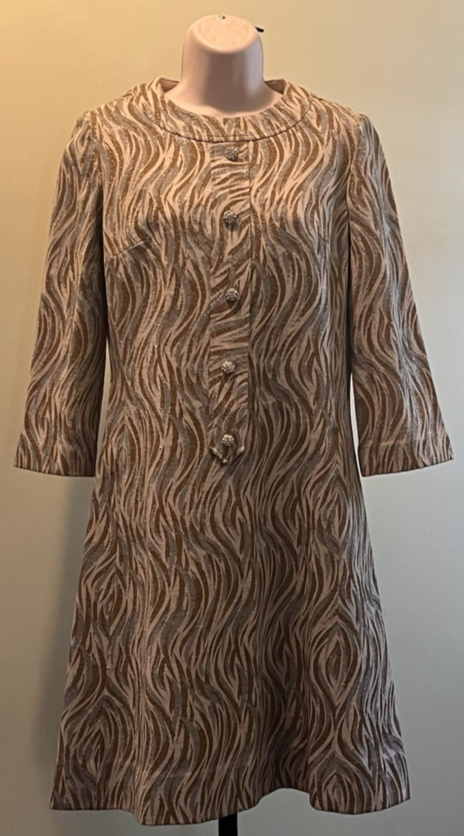 Vintage Kimberly Mid-century 1960&rsquo;s Metallic Yarn Wool Dress
