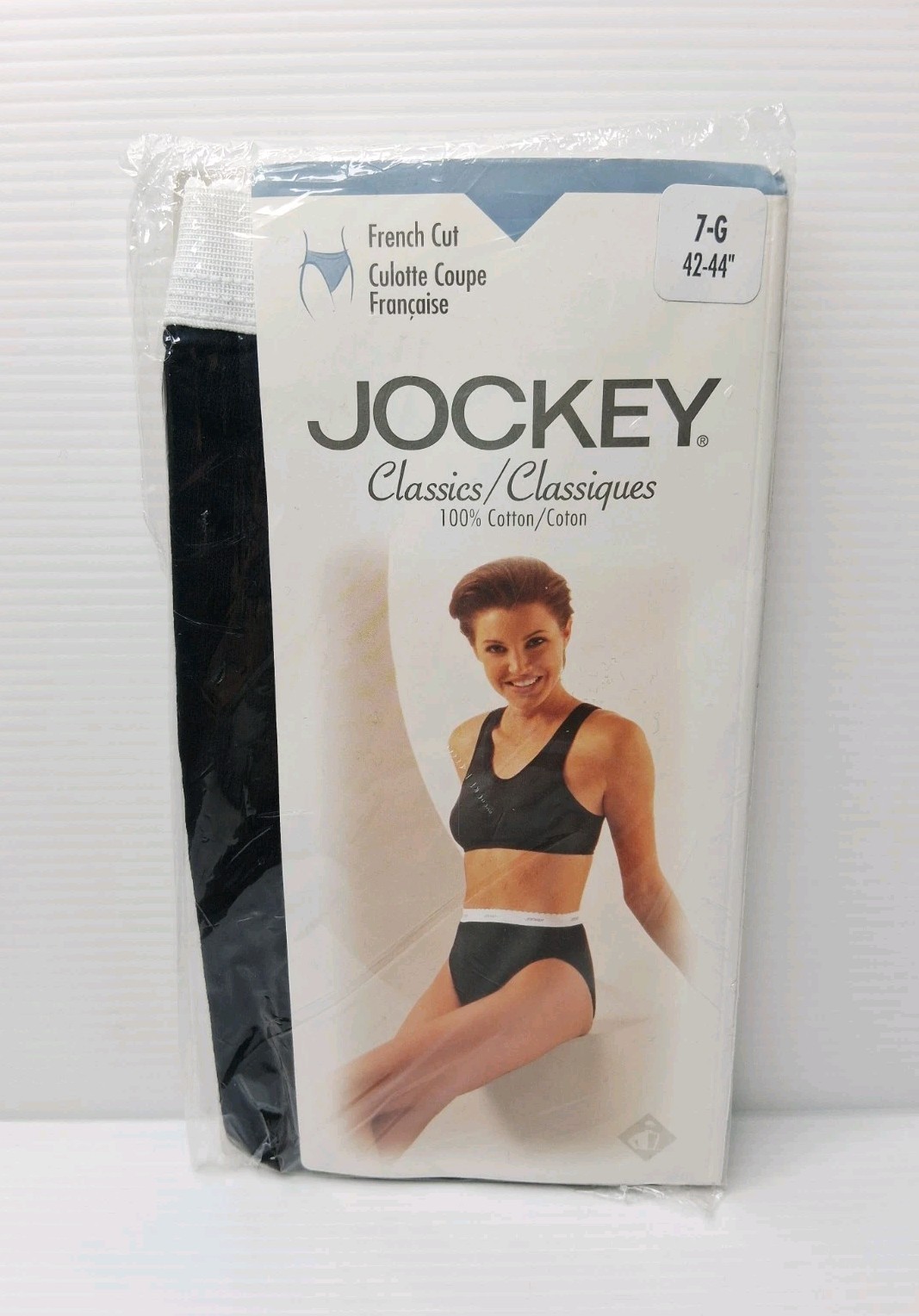 Vintage Jockey Classics Underwear French Cut Black Brief Panties Size 7-G Large