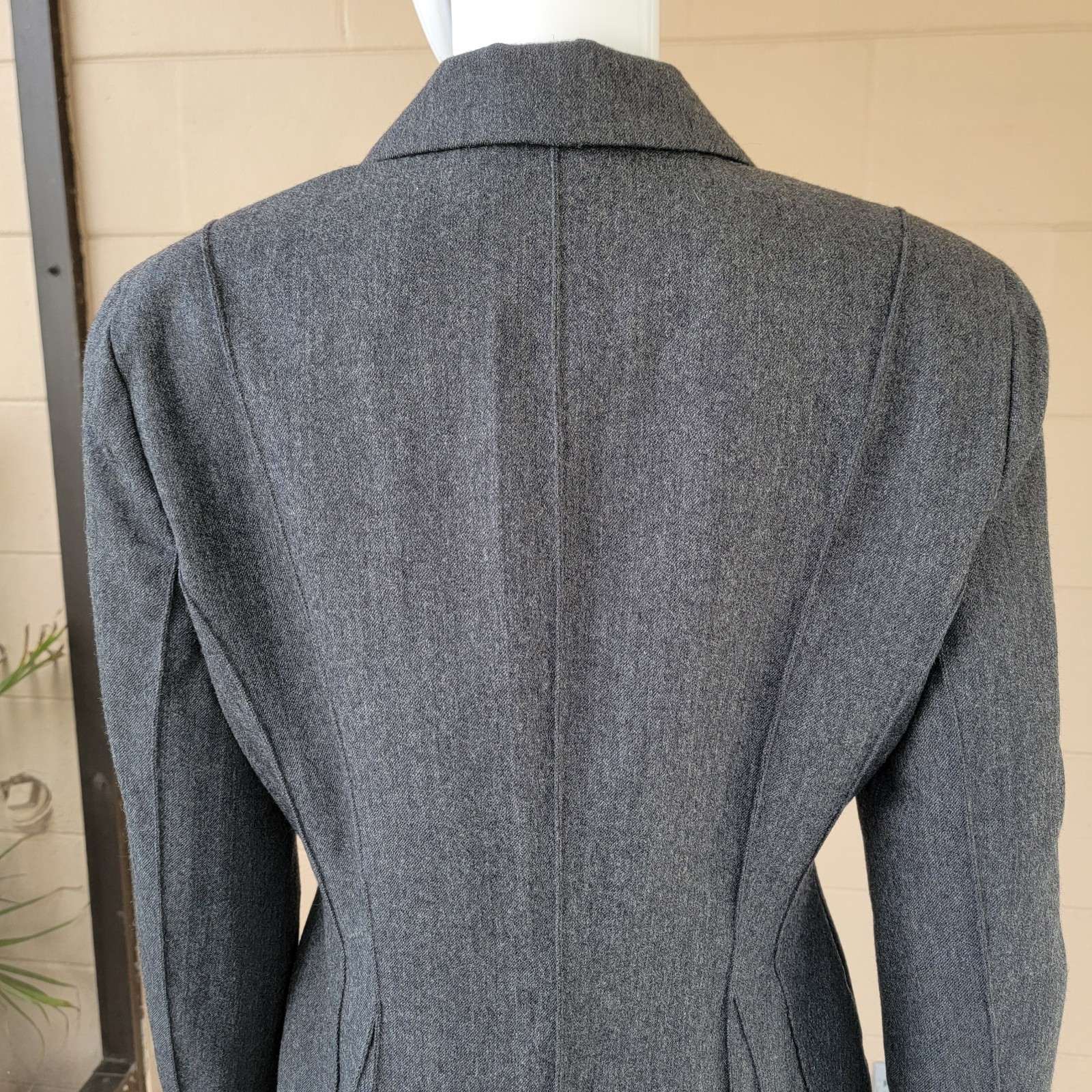 Vintage 90 Single Breasted Blazer Emanuel Ungaro Grey Tailored Women Size S 6/40