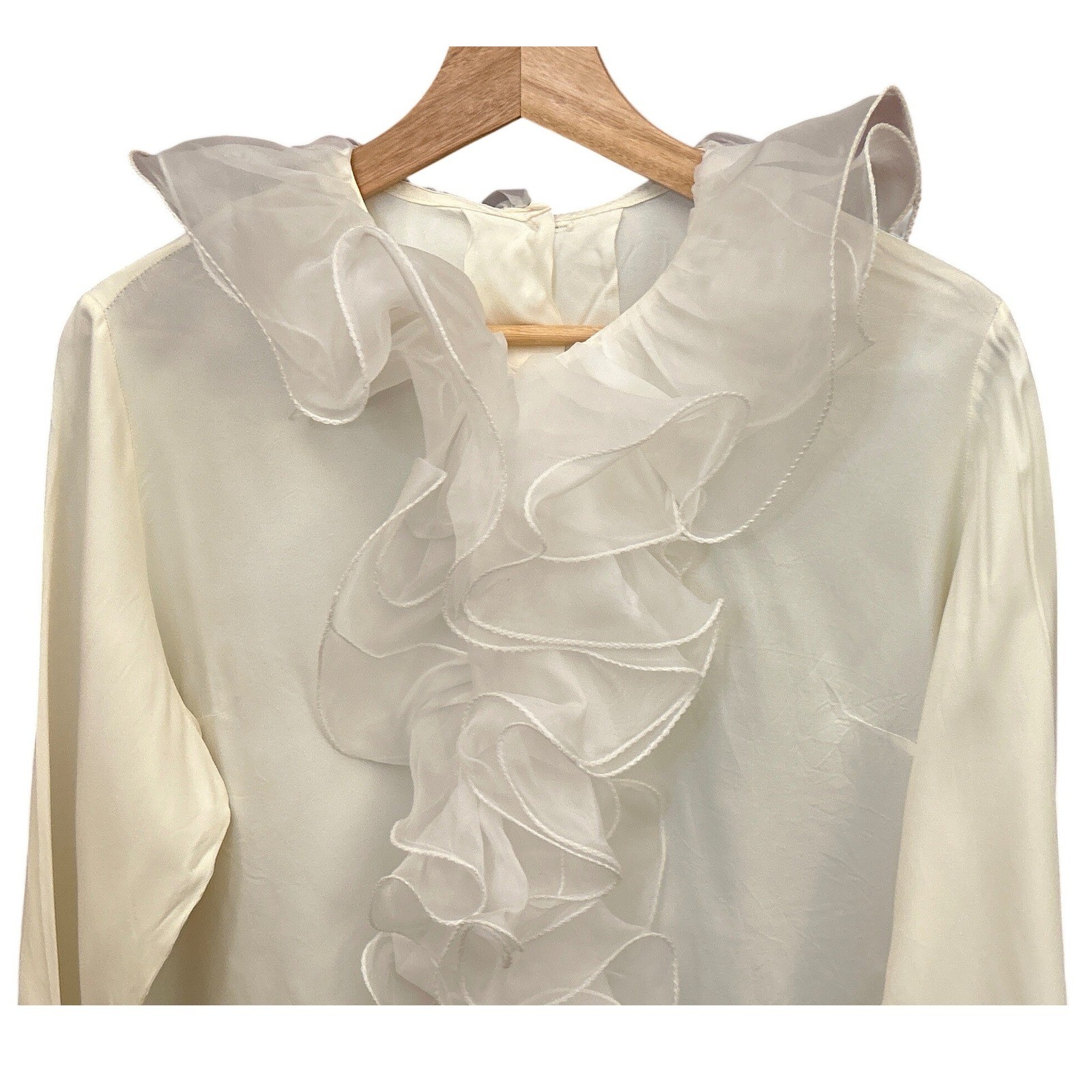 Vintage Sheer Ruffle Edwardian Blouse Romantic Victorian Regencycore Romantic
