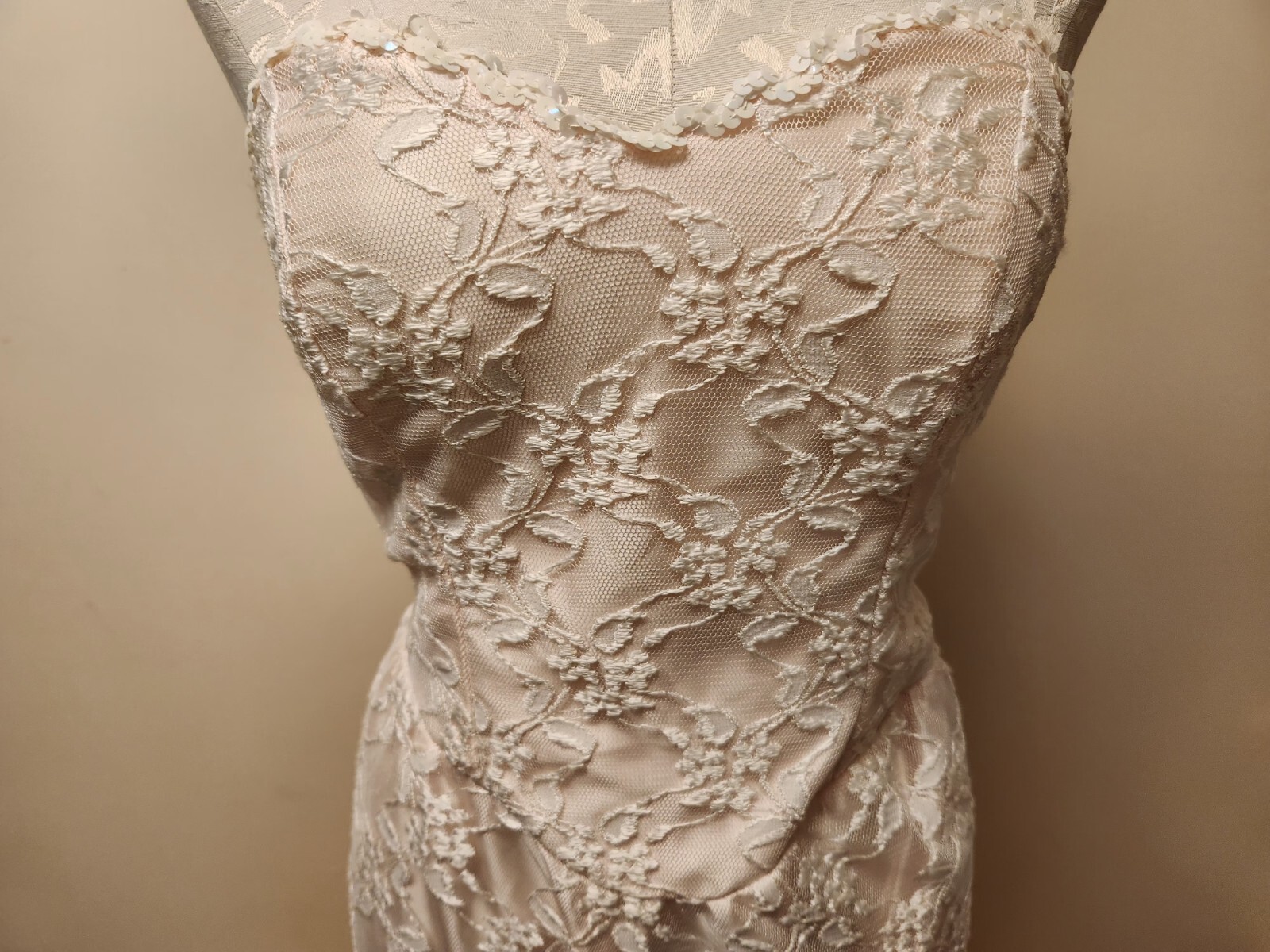 Vtg Alfred Angelo Flirtations Strapless Gown*Fit & Flair*Matching Necklace*9/10