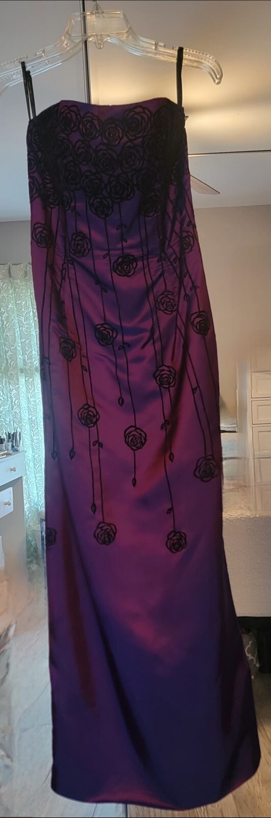 Jessica McClintock SZ 7 Gunne Sax STRAPLESS Purple Blue Overlay VTG 2001 💜💜💜