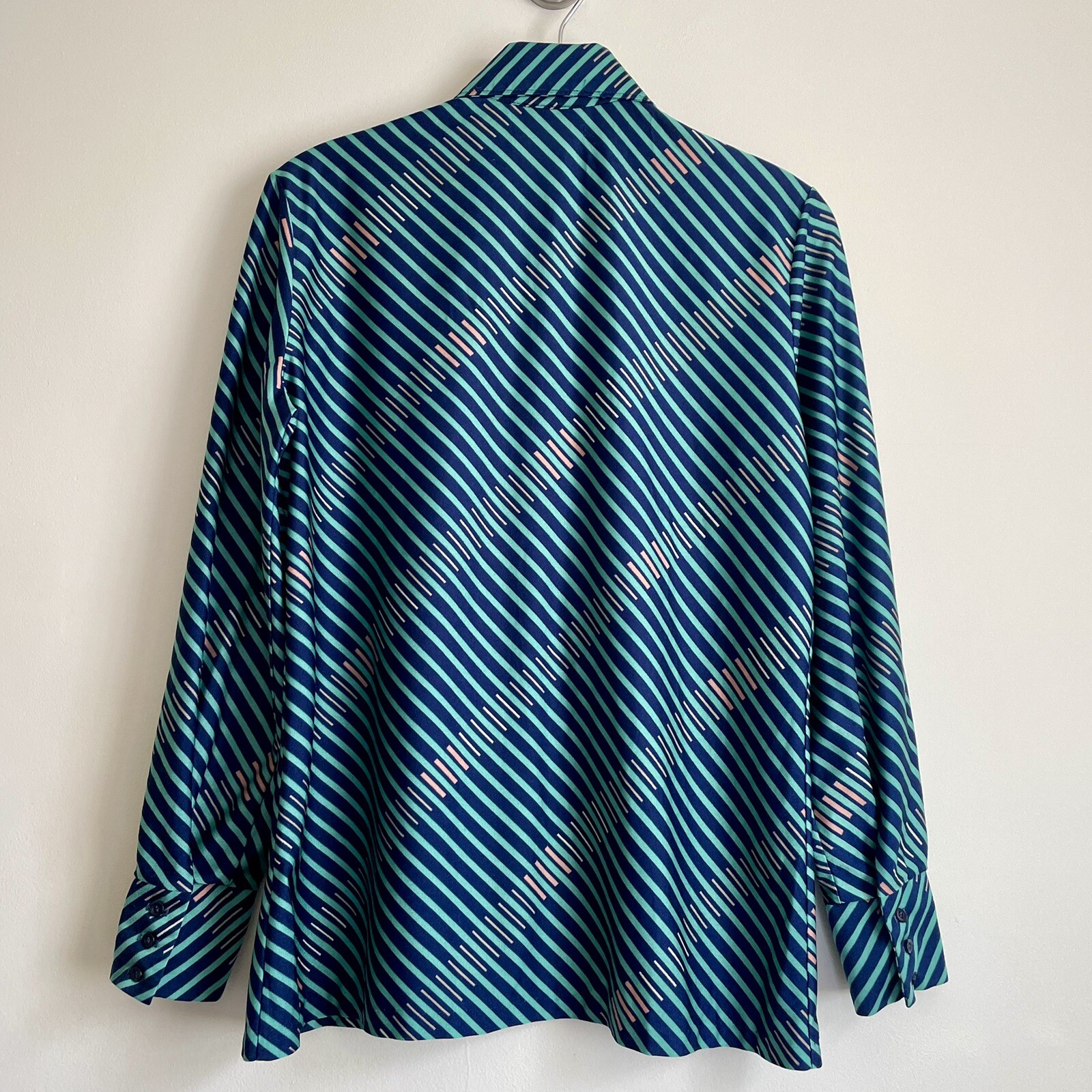60s 70s Ship n&rsquo; Shore nylon dagger collar shirt / size 16