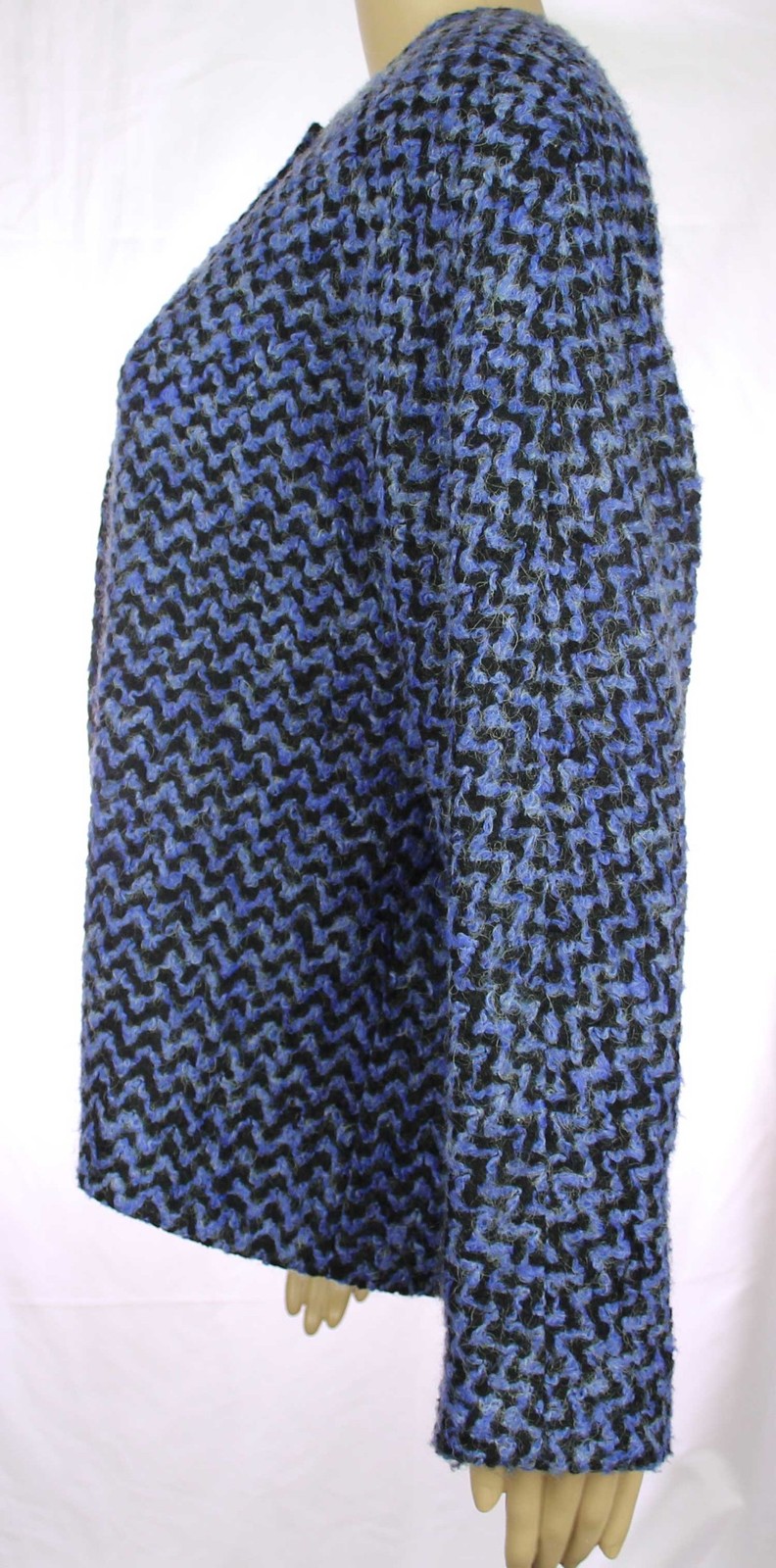 1980s Vintage Castleberry Suit Jacket Blazer Blue Wool Mohair Blend Boucle 12