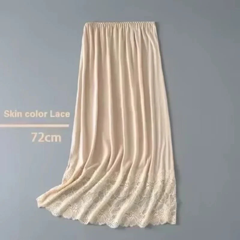 3 Lengths Basic Underskirt Modal Female Half Length Skirt Lace Slip Innerwear.
