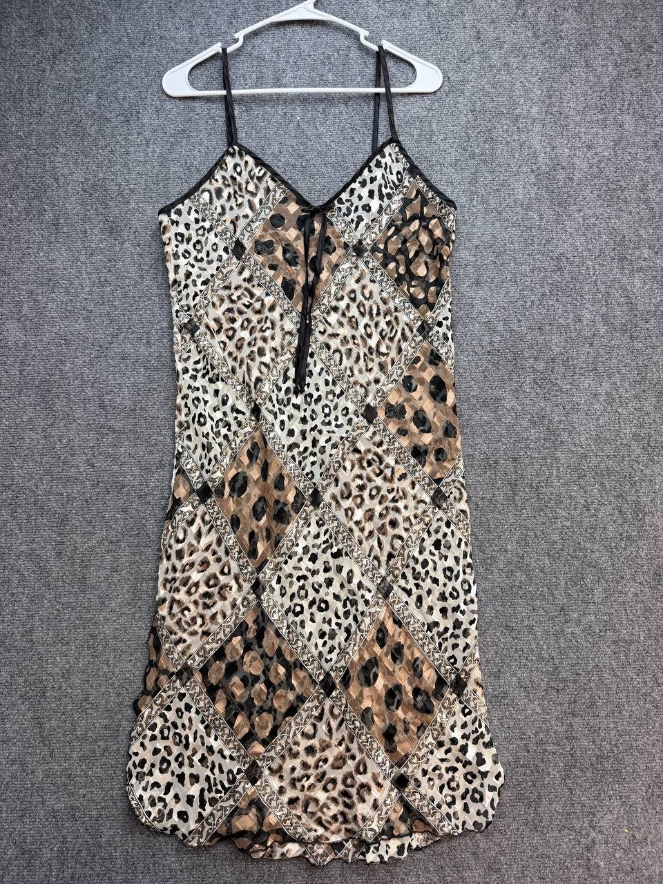Petra Fashions Women&rsquo;s Leopard Print Chemise Nightgown L USA Sleeveless 40&Prime;