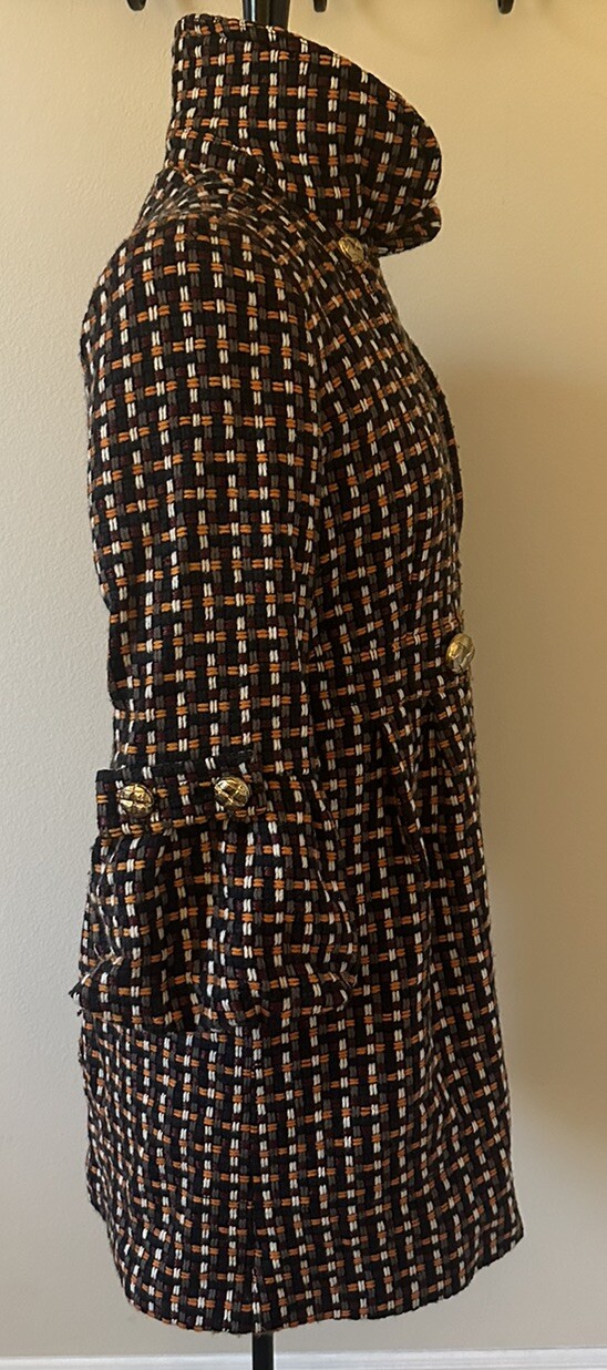 Juicy Couture Wool / Tweed Peacoat with gold buttons sz M vintage Y2K