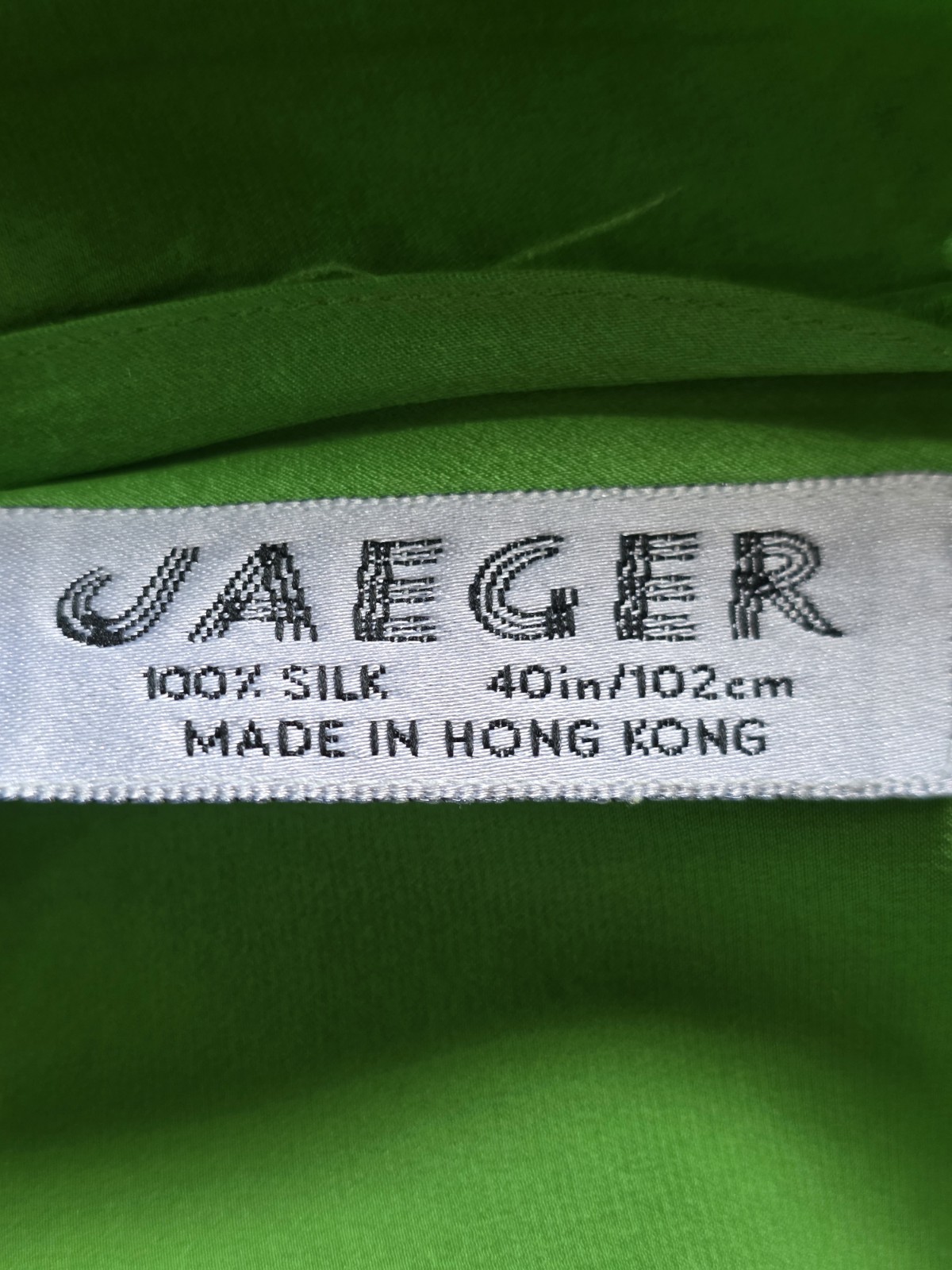 Vintage Jaeger 100% Silk Green Button Front Short Sleeve Flowy XL