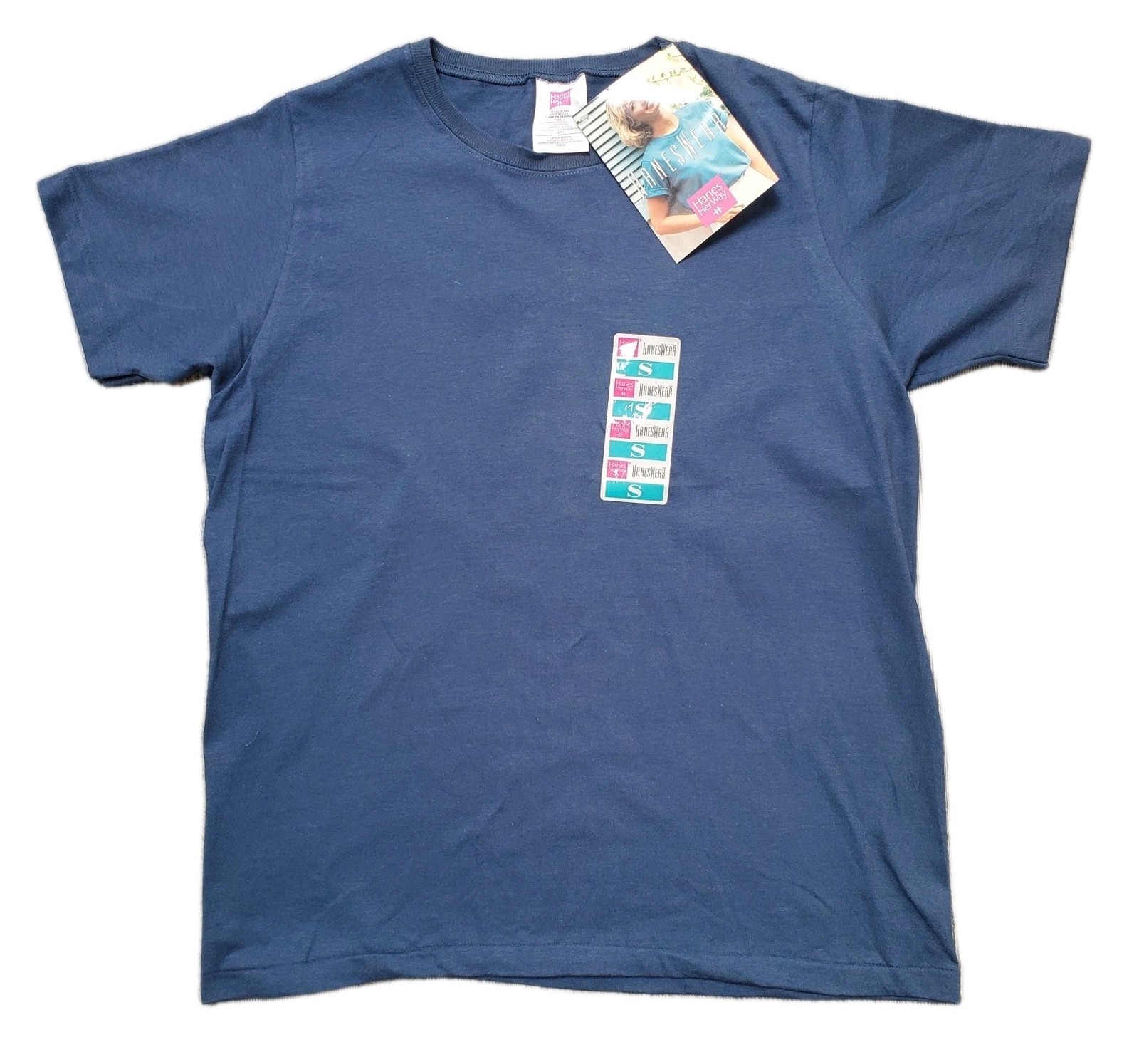 Vintage 1993 Hanes Her Way Blank Blue T-Shirt 🇺🇲Made In USA🇺🇸 New With Tags!